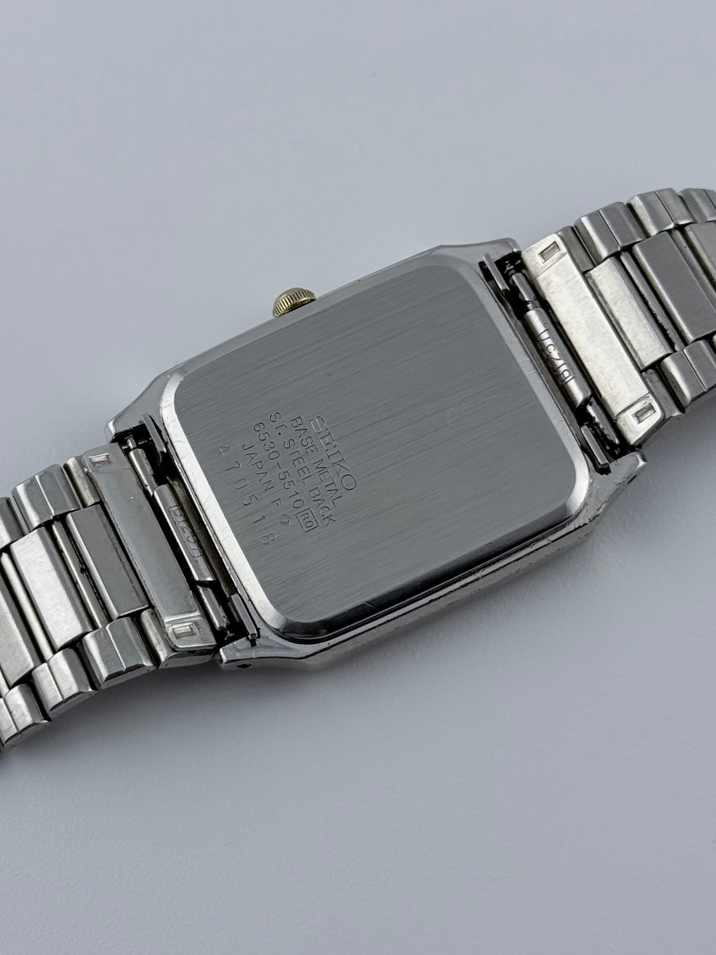 Seiko Tank Quartz 6530 - Rare Two Tone Sunburst Dial