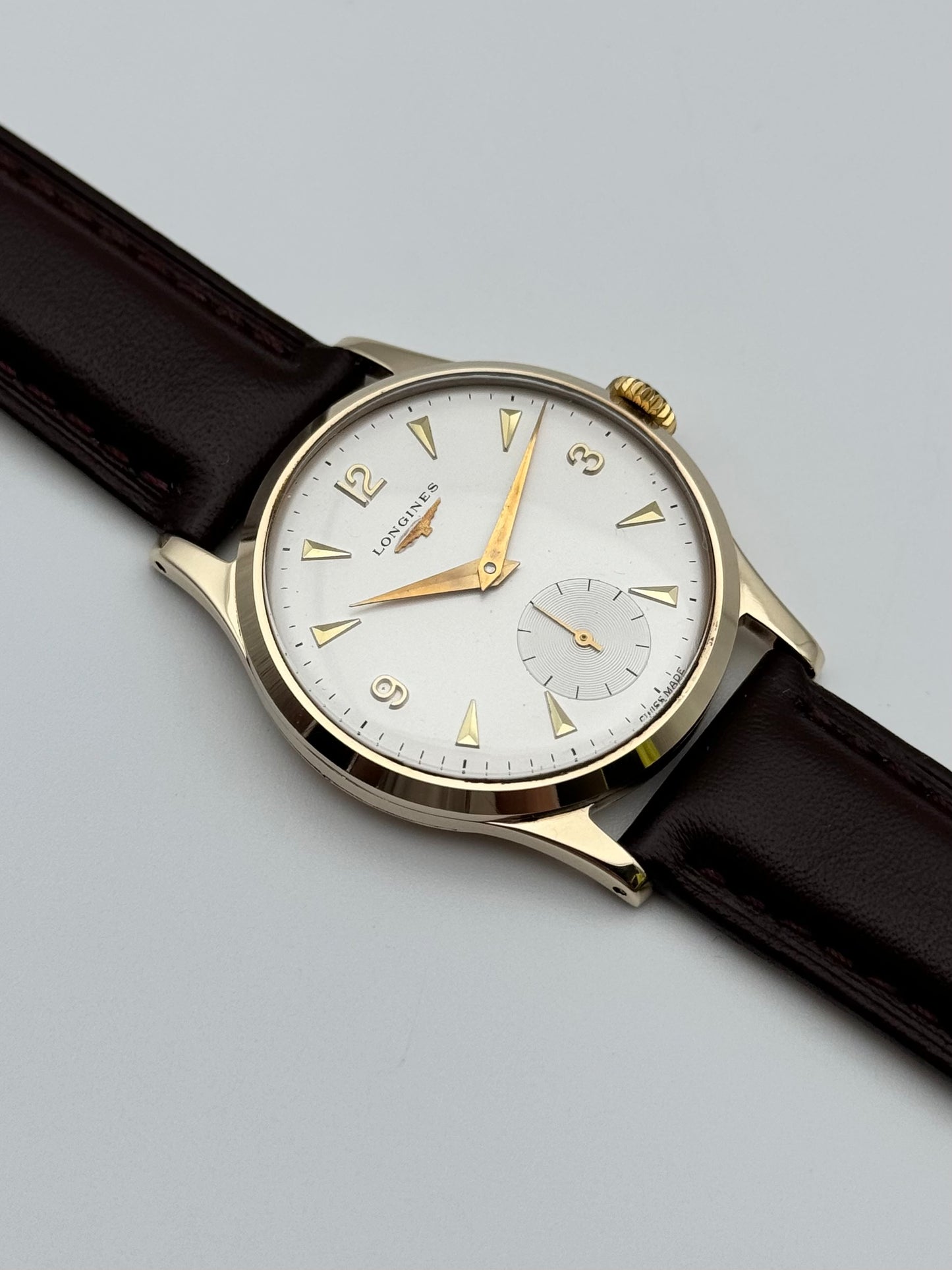 Longines Manual Wind Sub Seconds 9ct Gold - Original Box