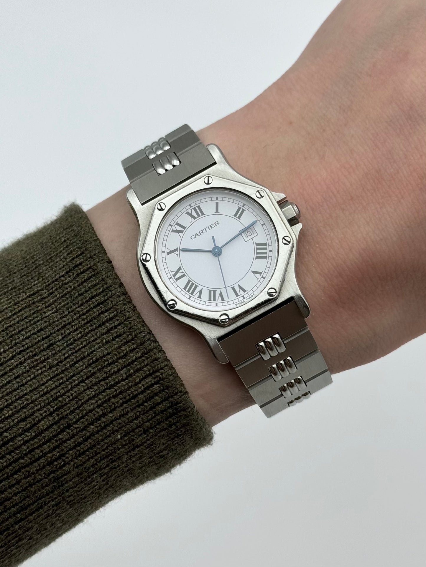 Cartier Santos Octagon Automatic Date 2965 - Special edition Godron Bracelet