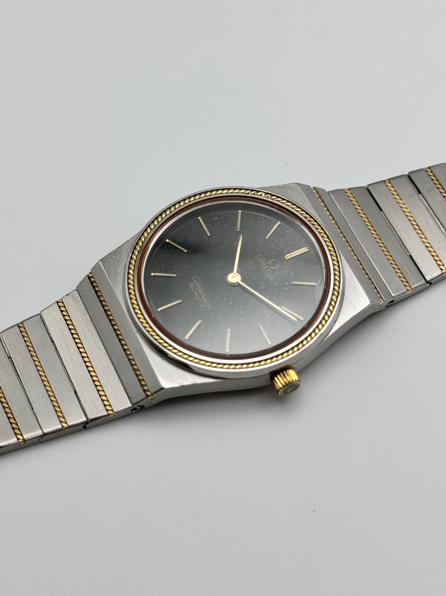 Omega Constellation Torsade Quartz 18ct Gold & Steel 795.0816  - Original Bracelet - Rare Stone Dial