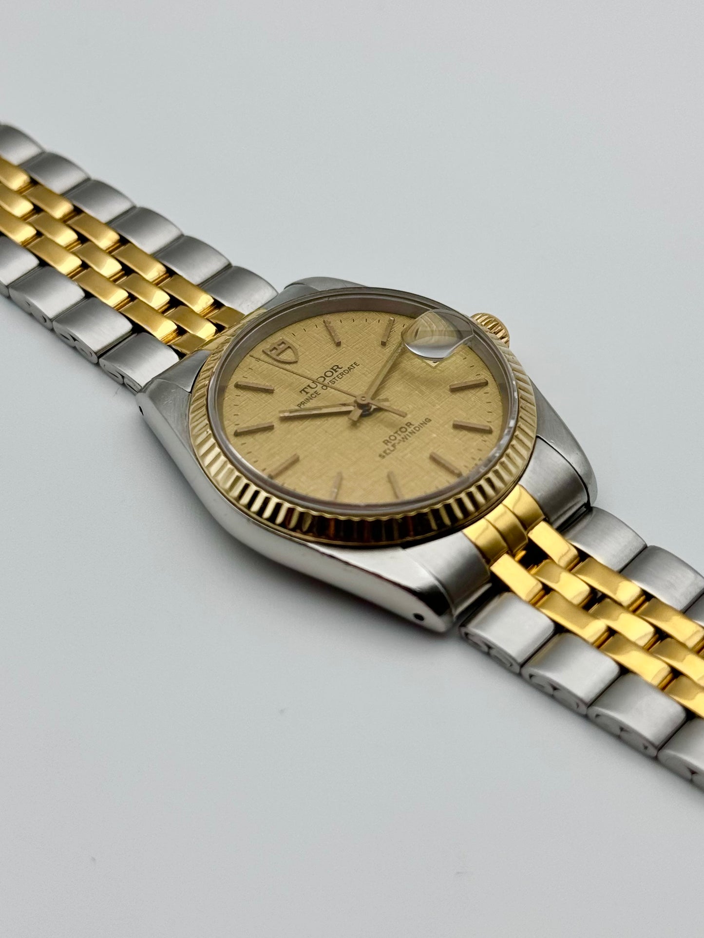 Tudor Prince Oysterdate 74033 Two-Tone - Rare Linen Dial