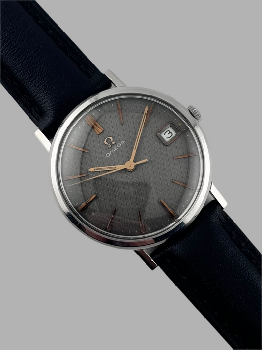 Omega Geneve Manual Date 132.019 - Grey Linen Dial