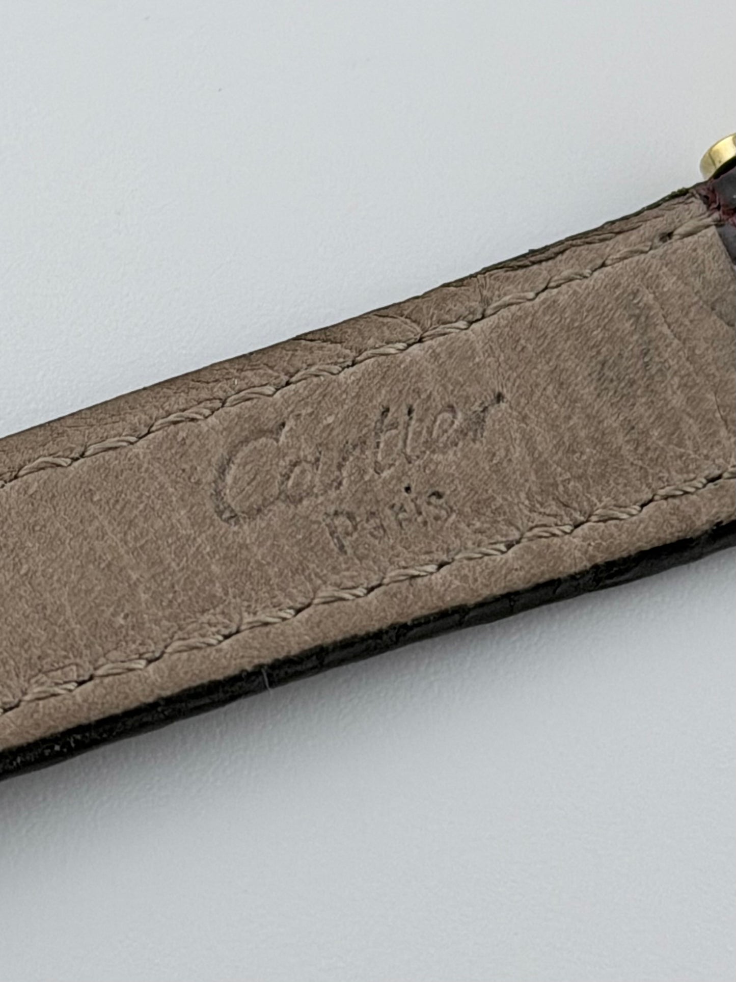 Cartier Must de Cartier Vermeil Quartz - 18 - Gold and Bordeaux Cloisonne Dial - Ladies