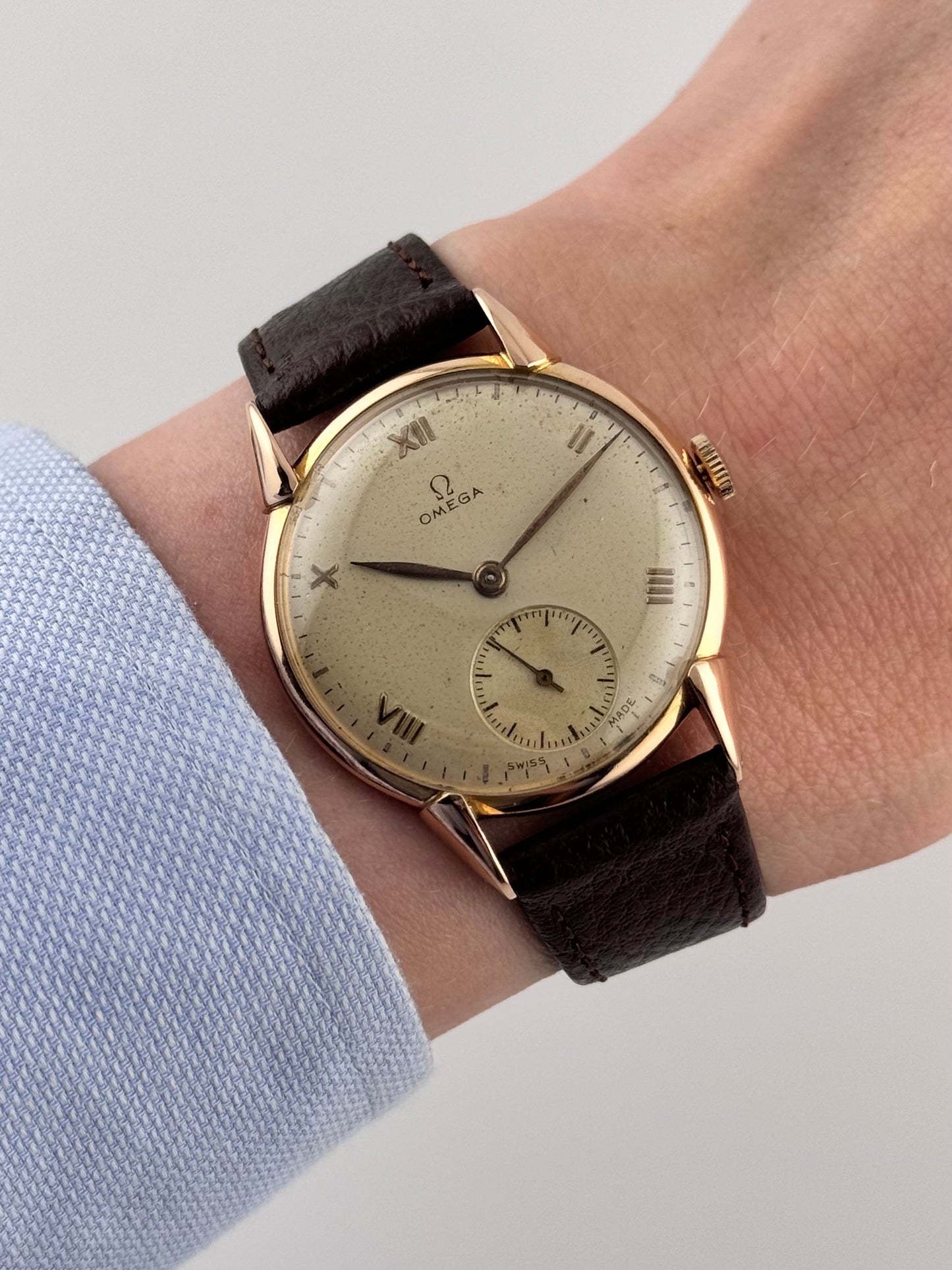 Omega Sub Seconds Manual Wind Solid 18ct Rose Gold