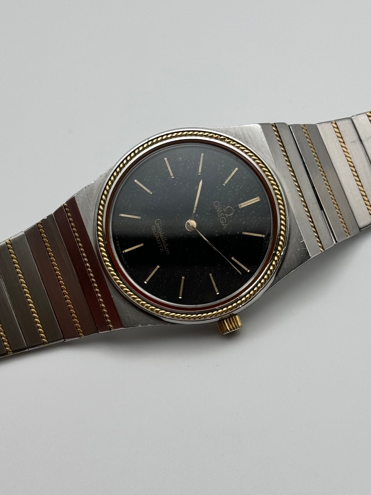 Omega Constellation Torsade Quartz 18ct Gold & Steel 795.0816  - Original Bracelet - Rare Stone Dial
