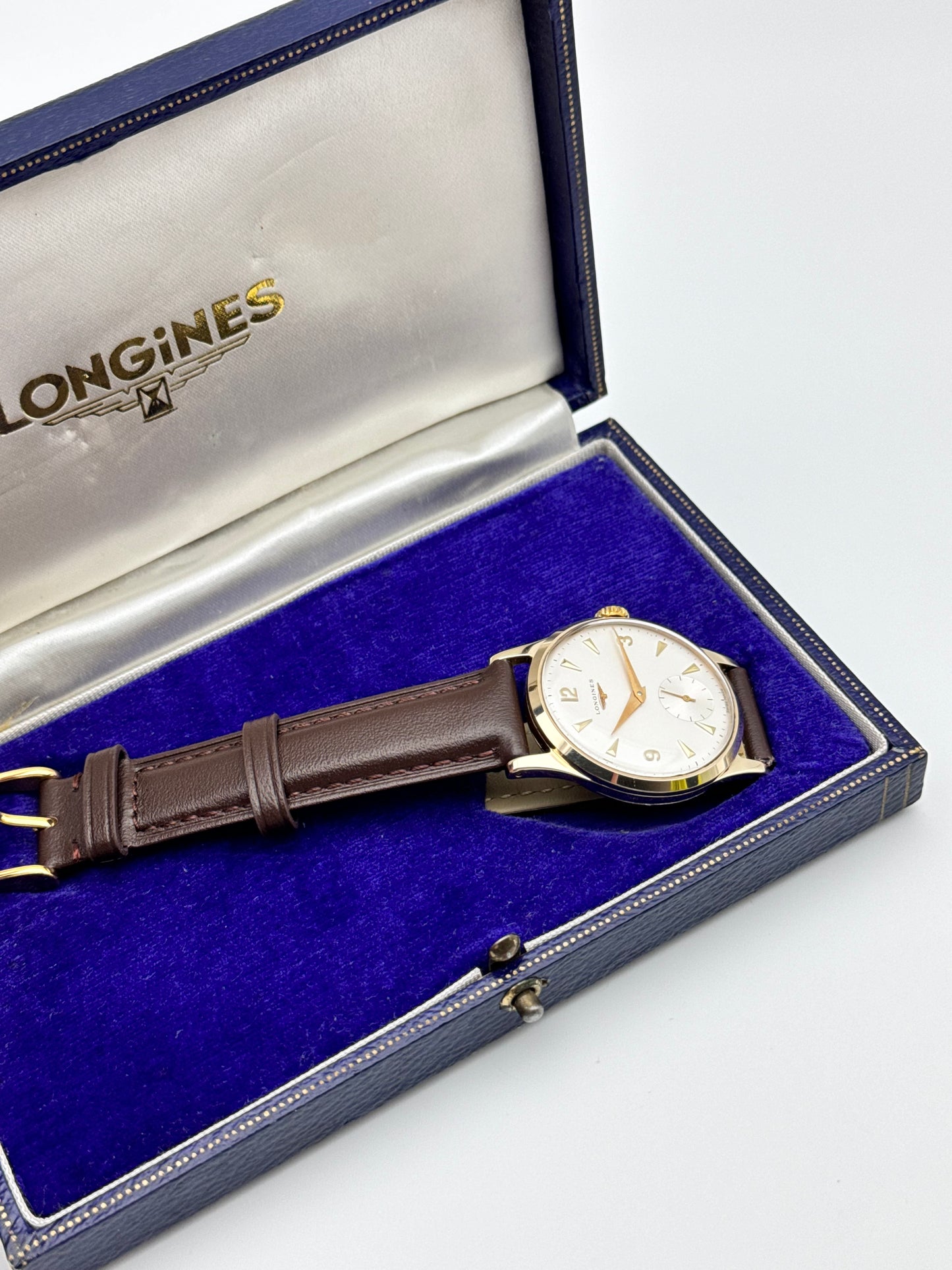 Longines Manual Wind Sub Seconds 9ct Gold - Original Box