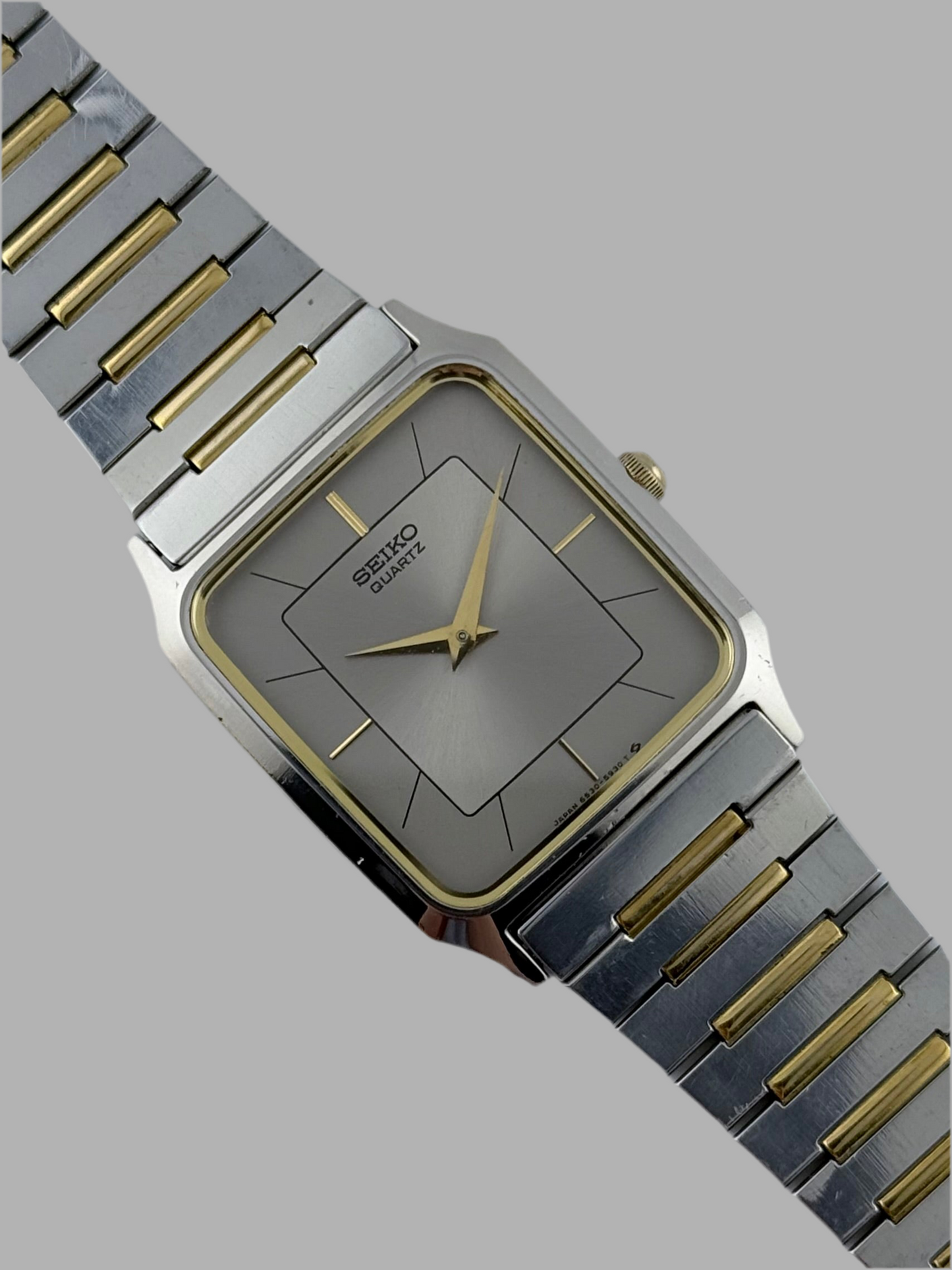 Seiko Tank Quartz 6530 - Rare Two Tone Sunburst Dial