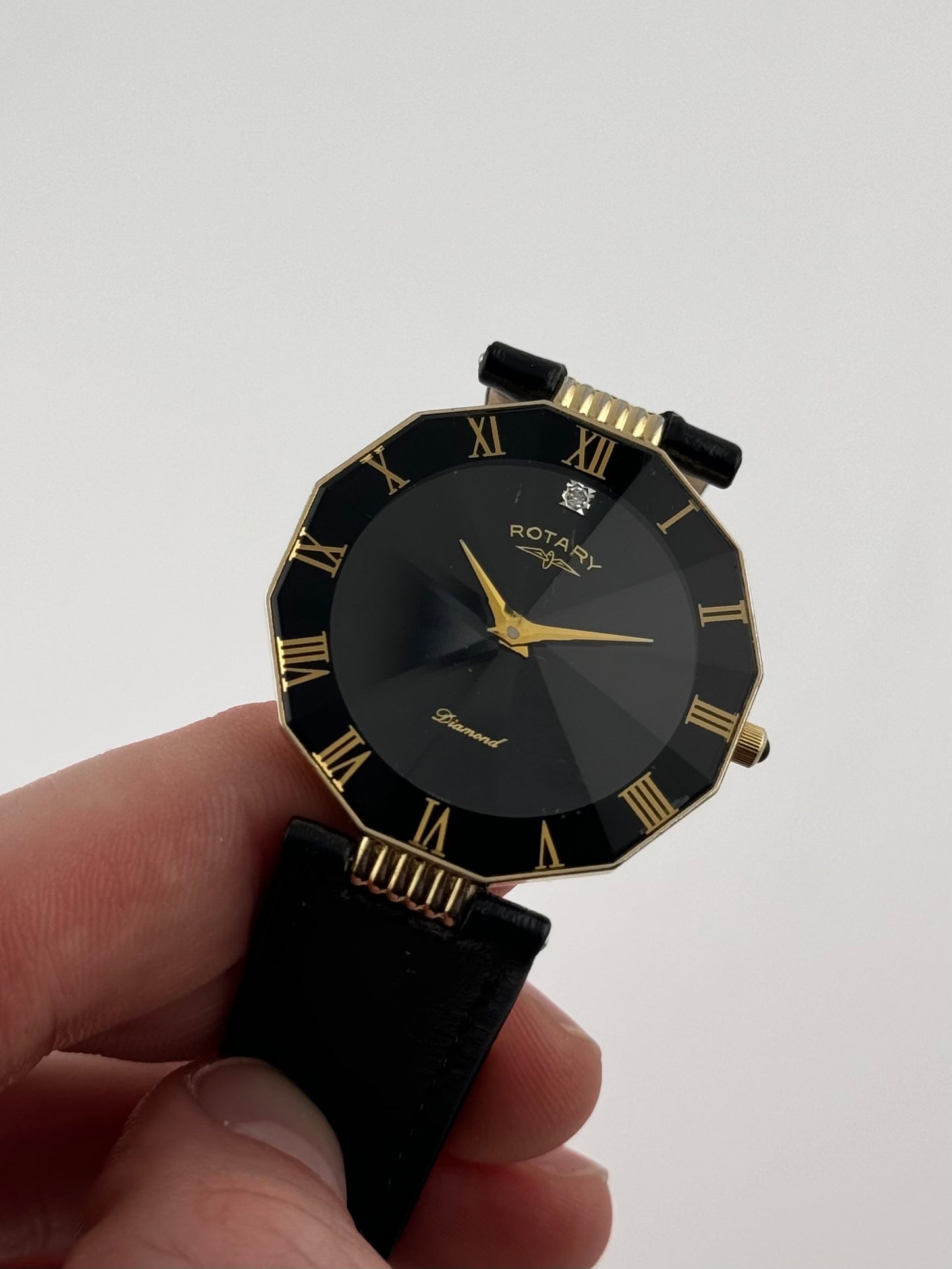 Rotary Diamond Quartz Dress Watch - Faceted Crystal