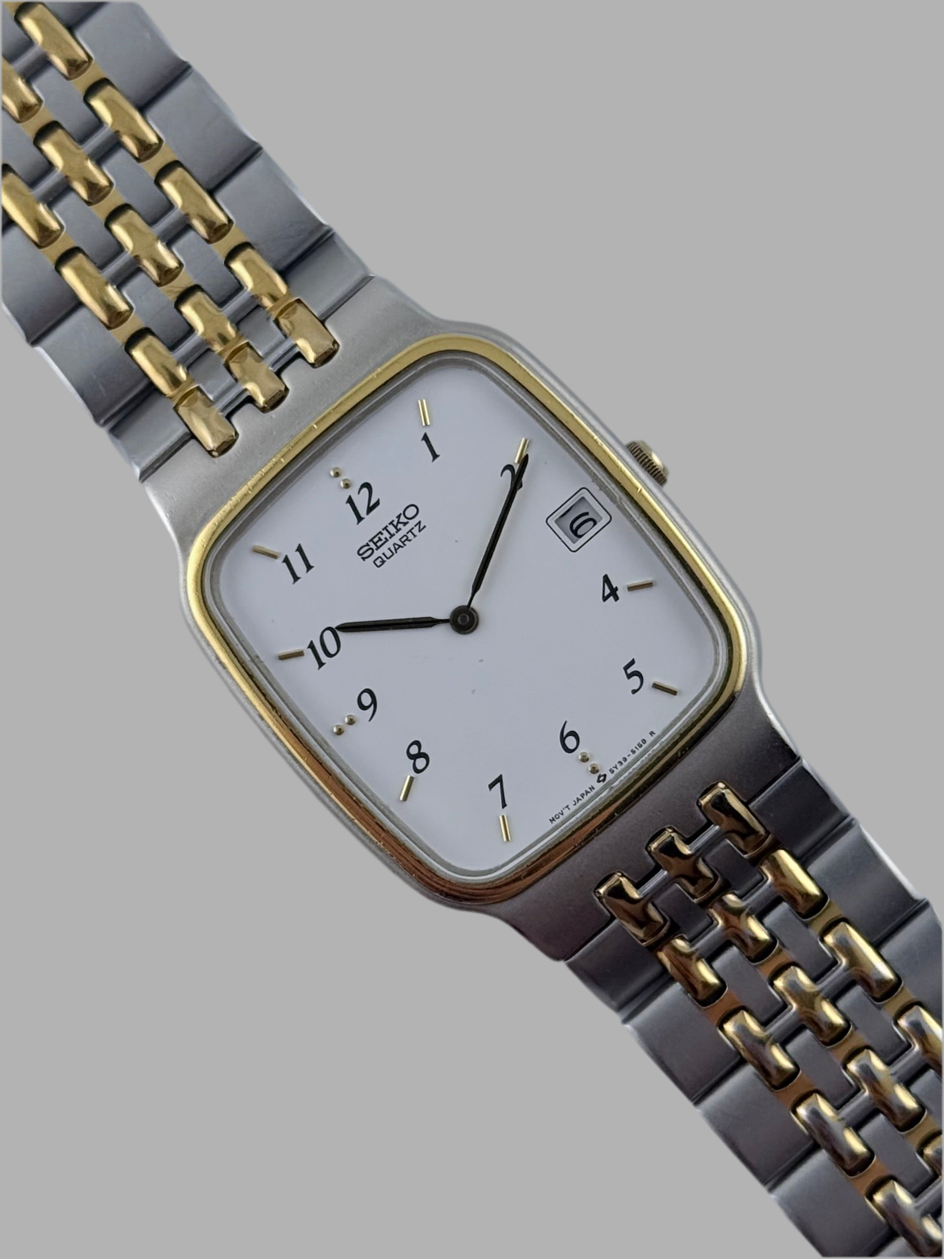 Seiko Tank Quartz 5Y39-5090 Date - Arabic Numerals – The