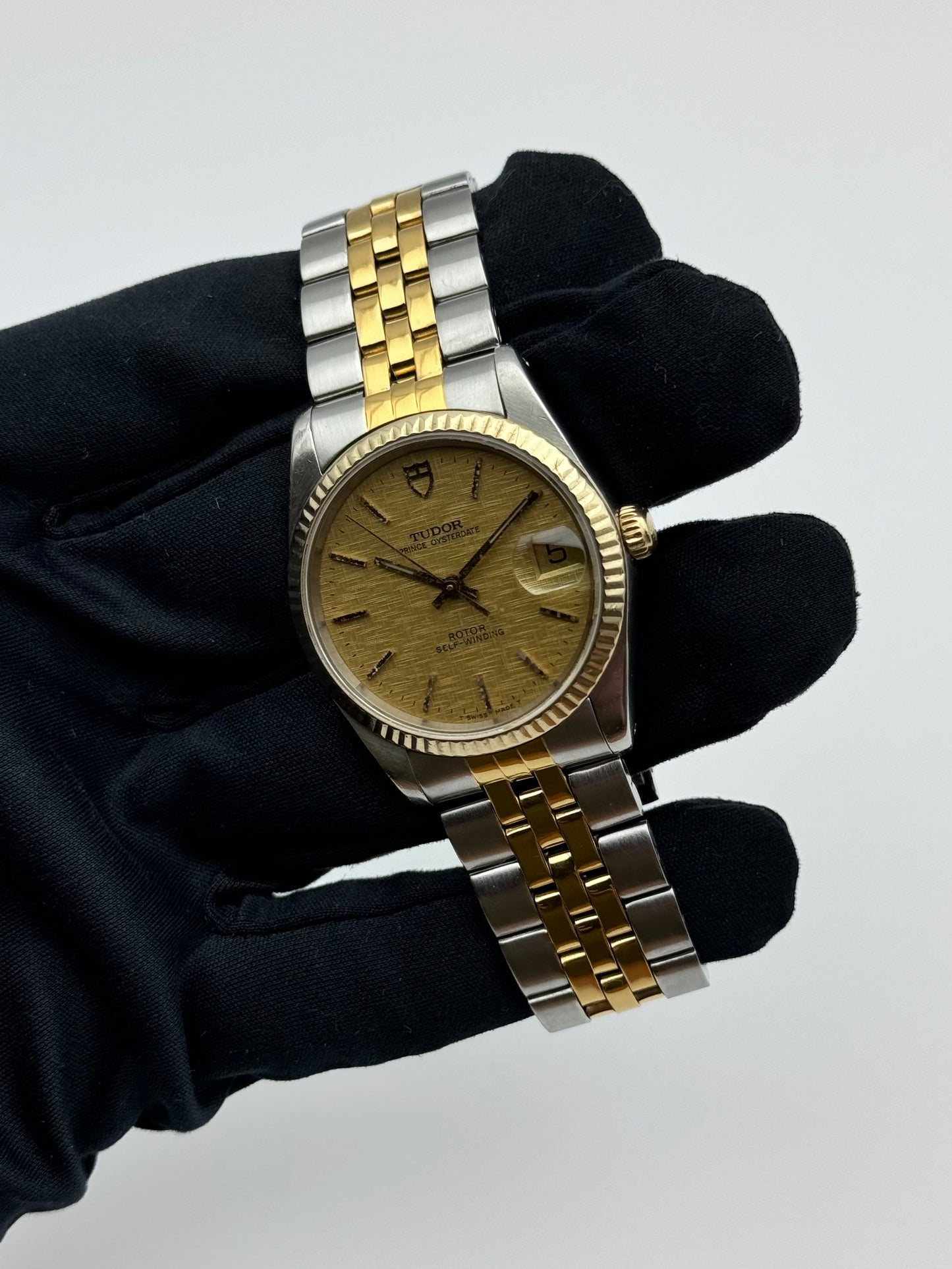 Tudor Prince Oysterdate 74033 Two-Tone - Rare Linen Dial