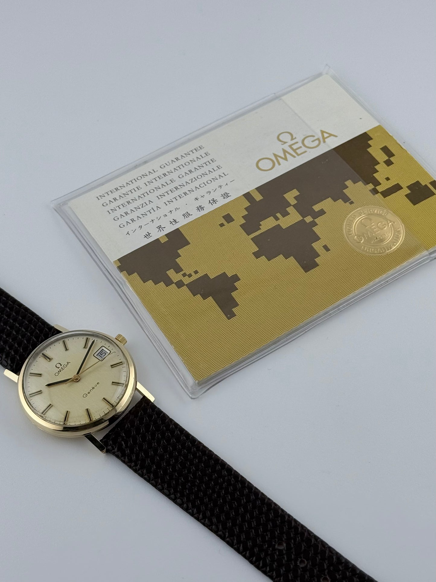 Omega Geneve Date Manual Wind - 132.5017 - 9ct Solid Gold - with Papers