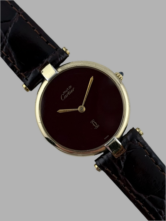 Cartier Must De Vendome Quartz - 17 - Burgundy Dial