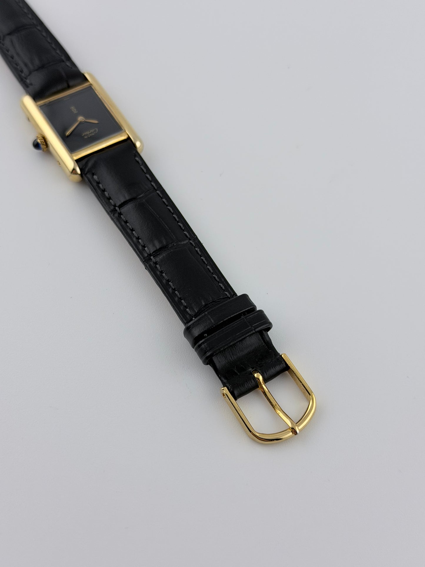 Cartier Must de Paris Tank Manual Wind - 3 - Black Dial - Ladies