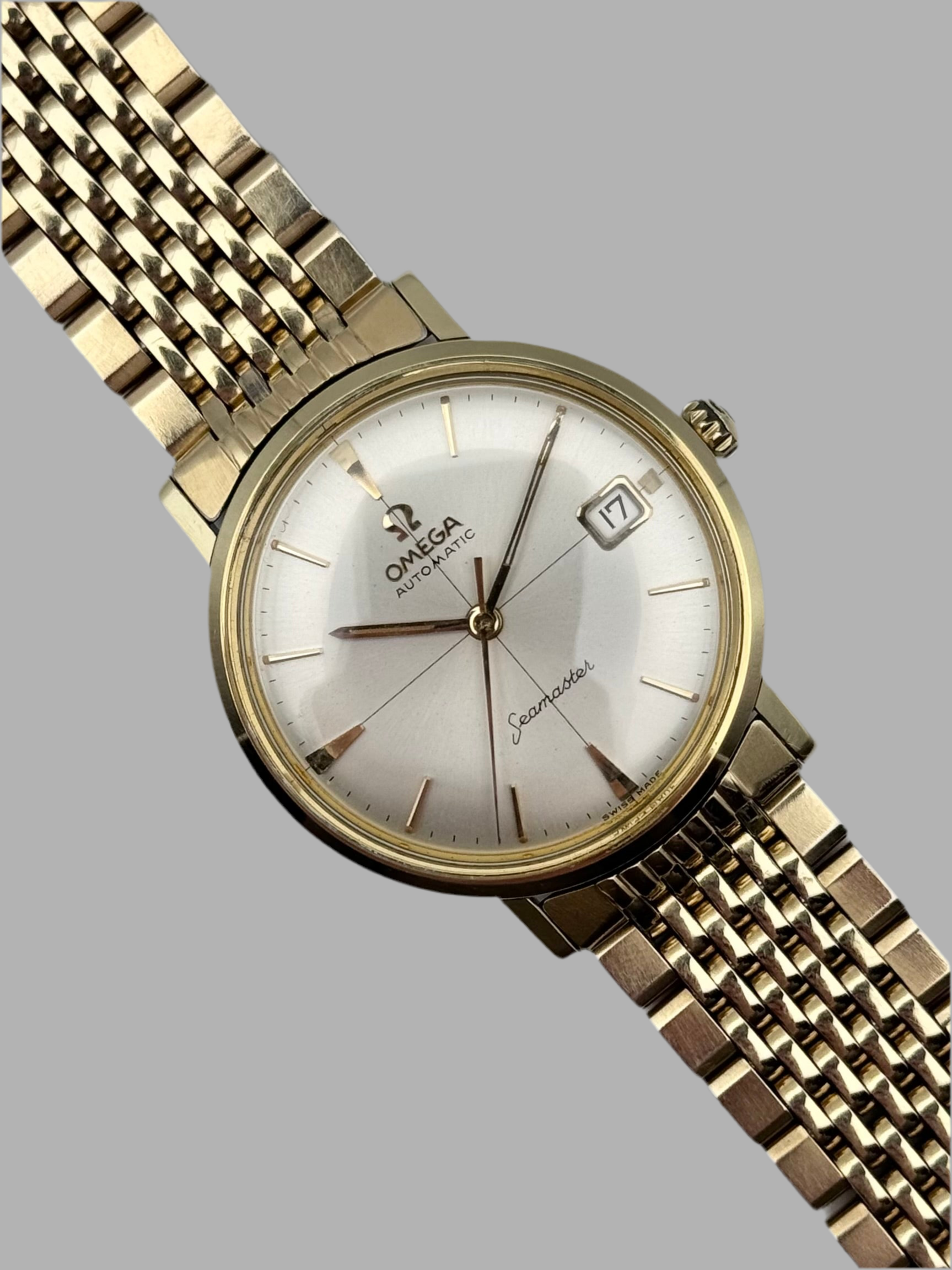 Omega Seamaster Automatic Date Rare Crosshair Dial Original Bracelet