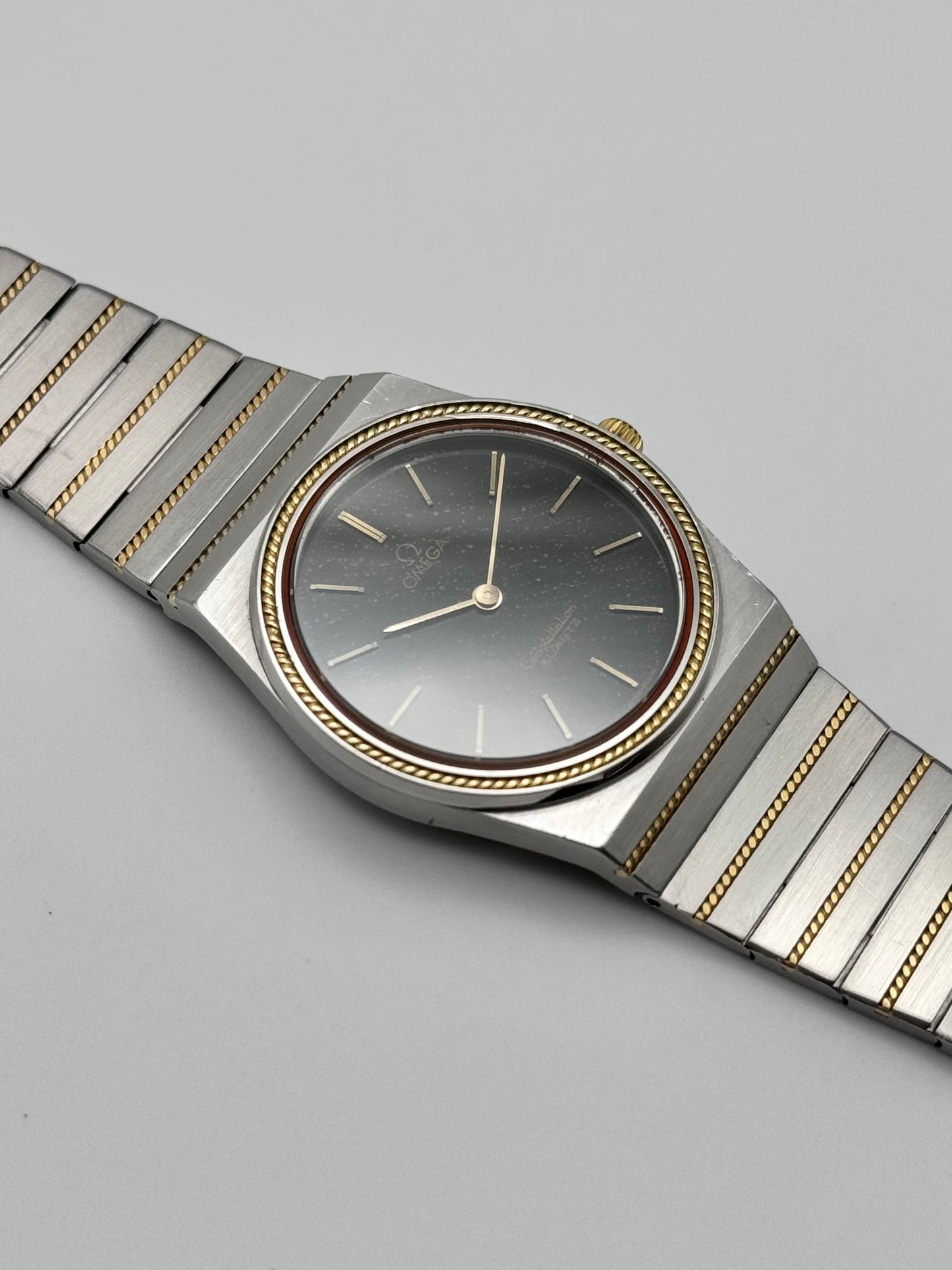 Omega Constellation Torsade Quartz 18ct Gold & Steel 795.0816  - Original Bracelet - Rare Stone Dial