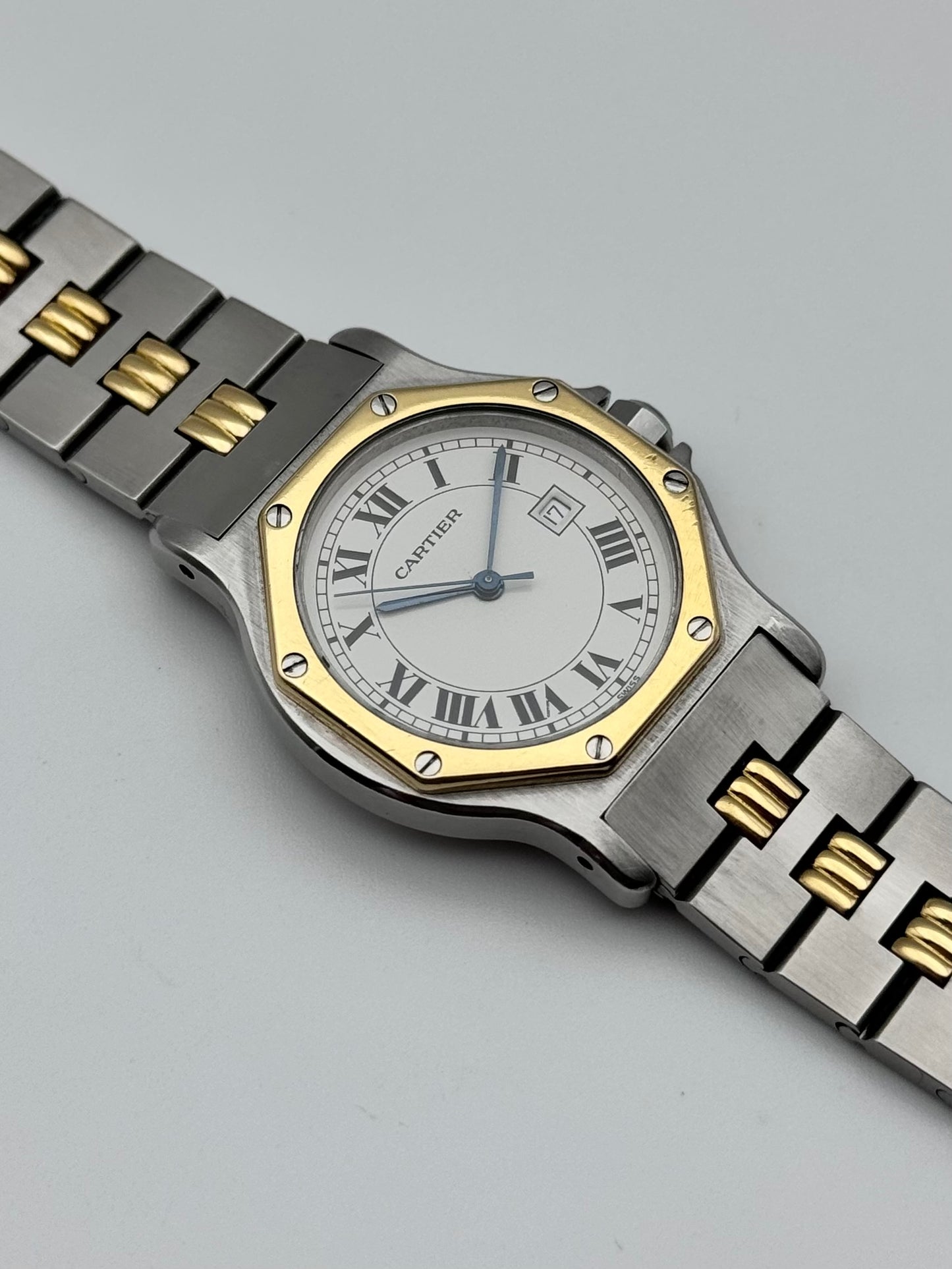 Cartier Santos Octagon Automatic Date 2966 - Special edition Gordon Bracelet - Original Box