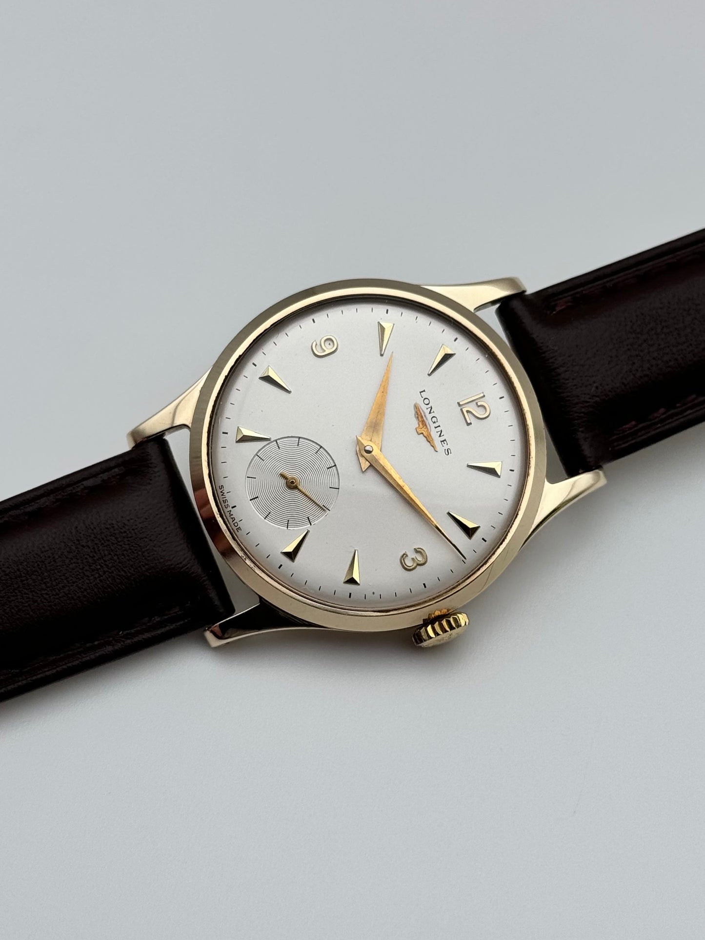 Longines Manual Wind Sub Seconds 9ct Gold - Original Box