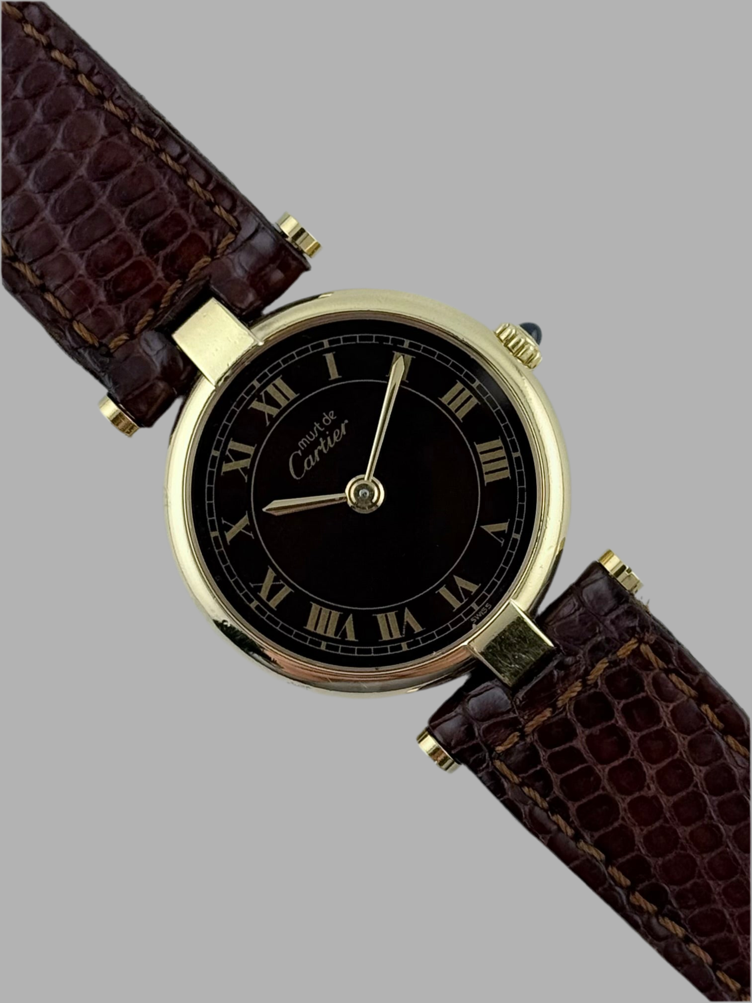 Cartier must de CARTIER paris レディース 時計 Cartier Must de Cartier Paris Quartz - 18 - Brown Wood Dial