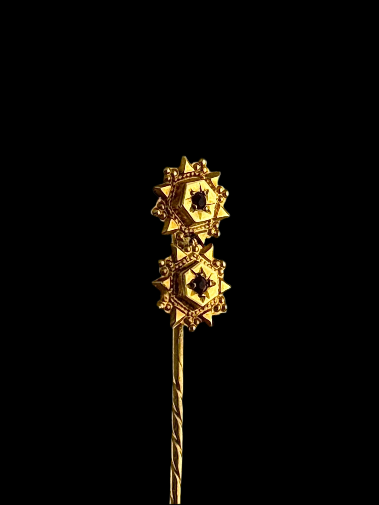 9ct Gold Gent’s Ruby Antique Stick Pin - Early 1900s - Original Box
