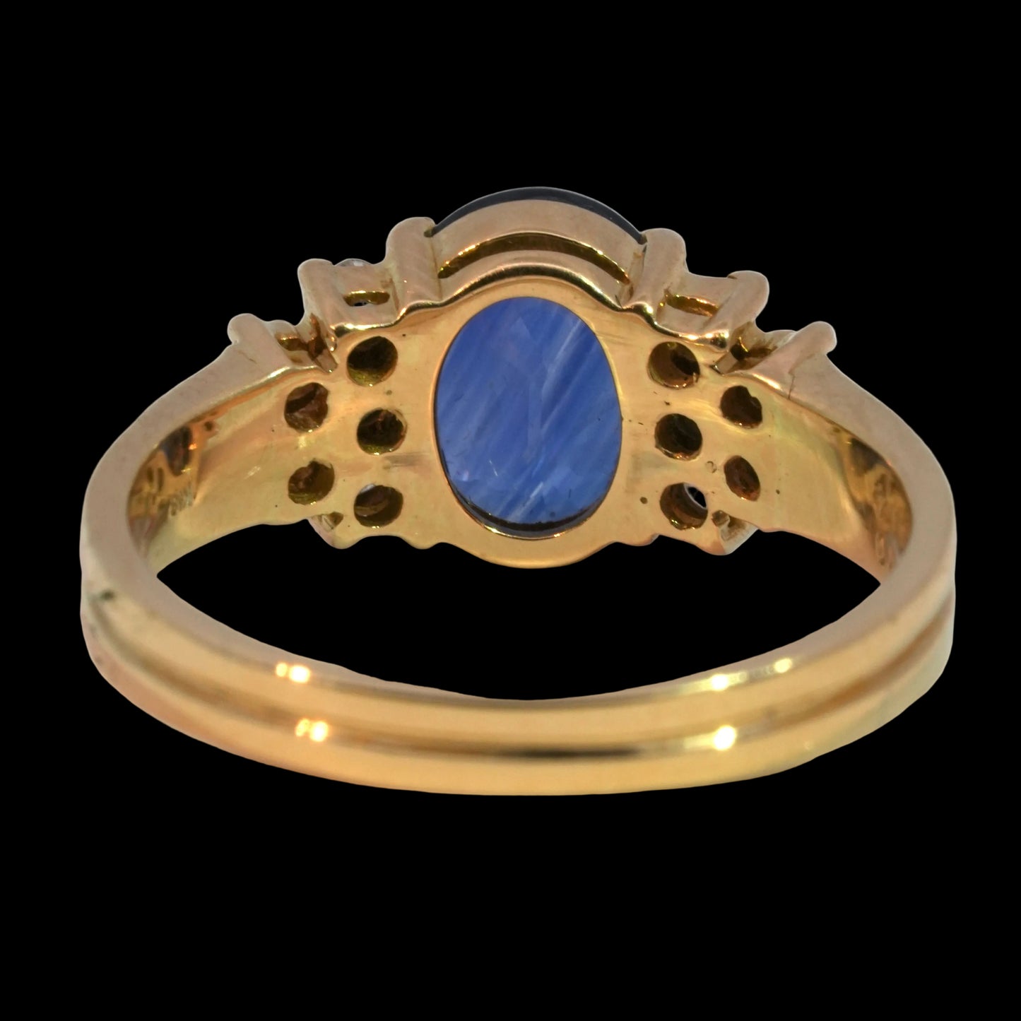 Sapphire & Diamond Cluster Ring - 18k Gold