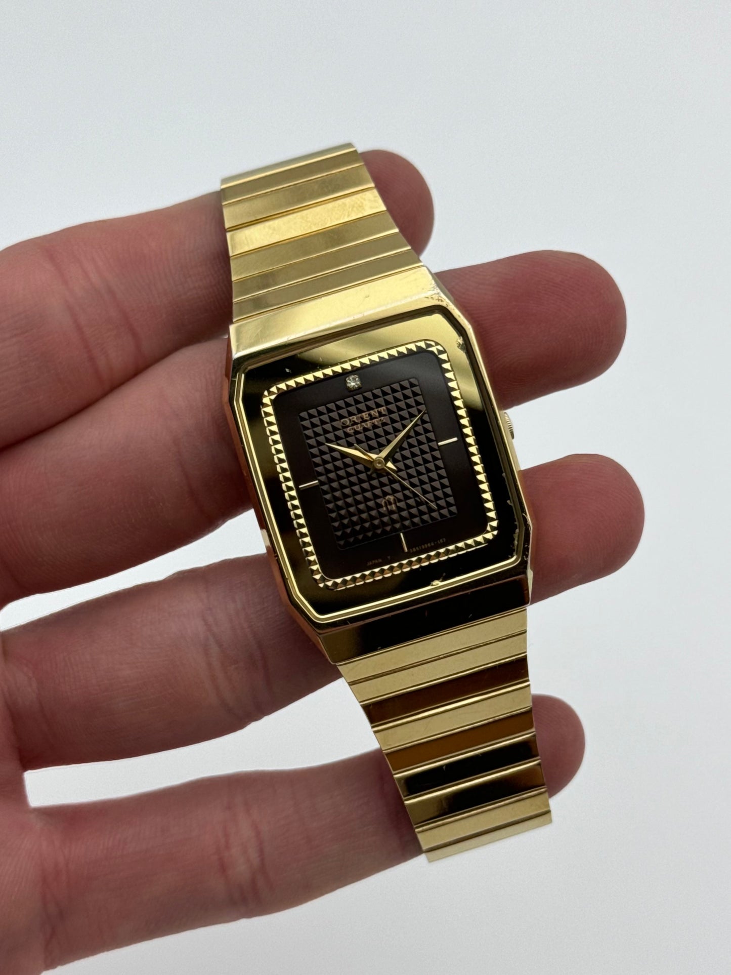 Orient Tank Date Quartz - Rare Textured Dial