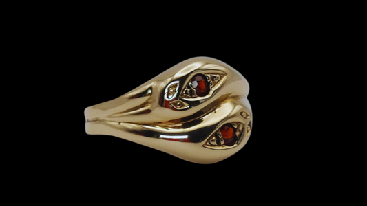 9ct Gold Double Snakehead Ring
