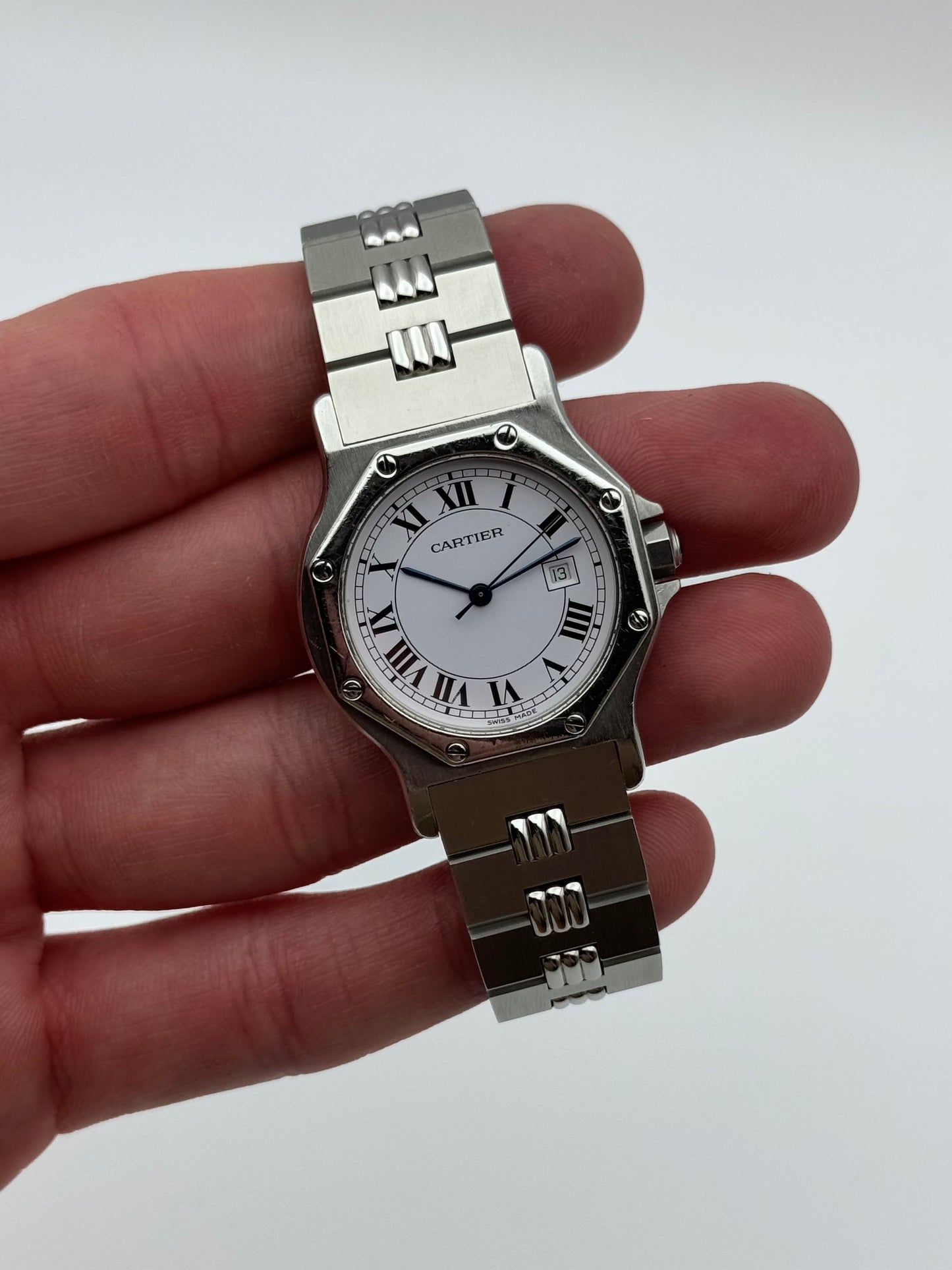 Cartier Santos Octagon Automatic Date 2965 - Special edition Godron Bracelet