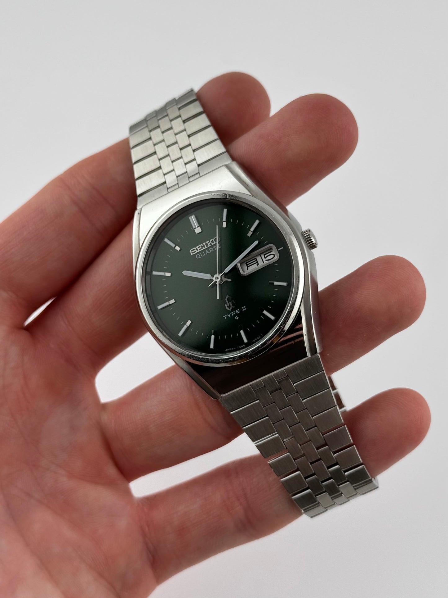 Seiko Type II Quartz JDM - Rare Green Dial - 7546-8000