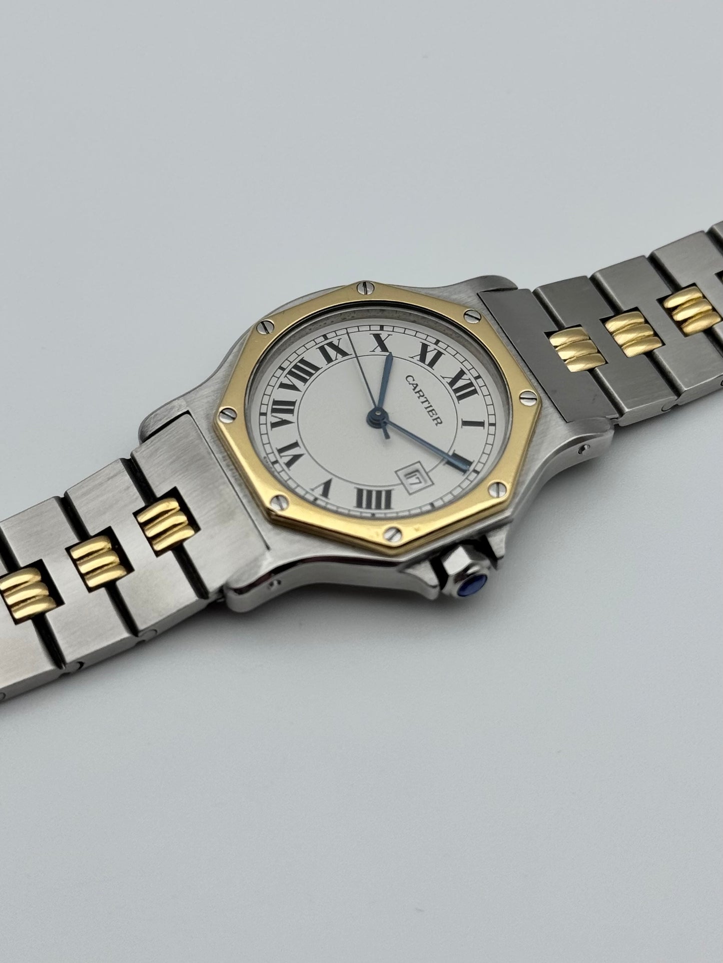 Cartier Santos Octagon Automatic Date 2966 - Special edition Gordon Bracelet - Original Box