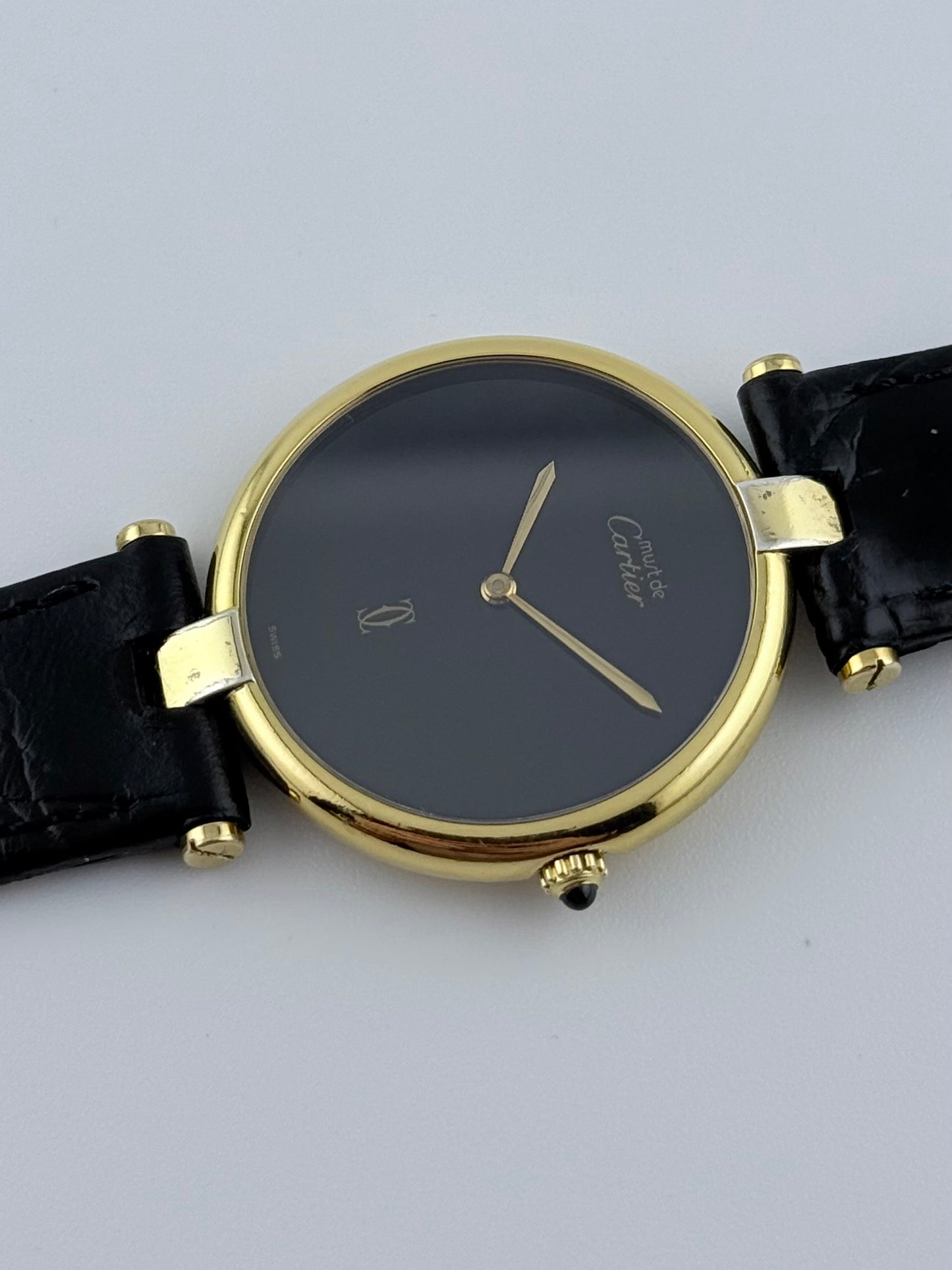 Cartier Vendome must de Vermeil Quartz - 17 - Black Dial