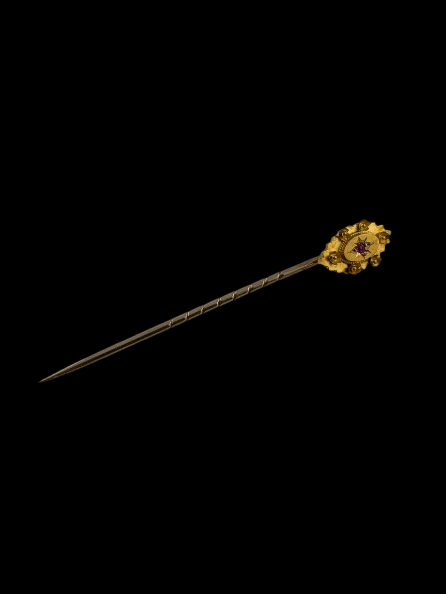 15ct Gold Ruby Antique Stick Pin - Early 1900s