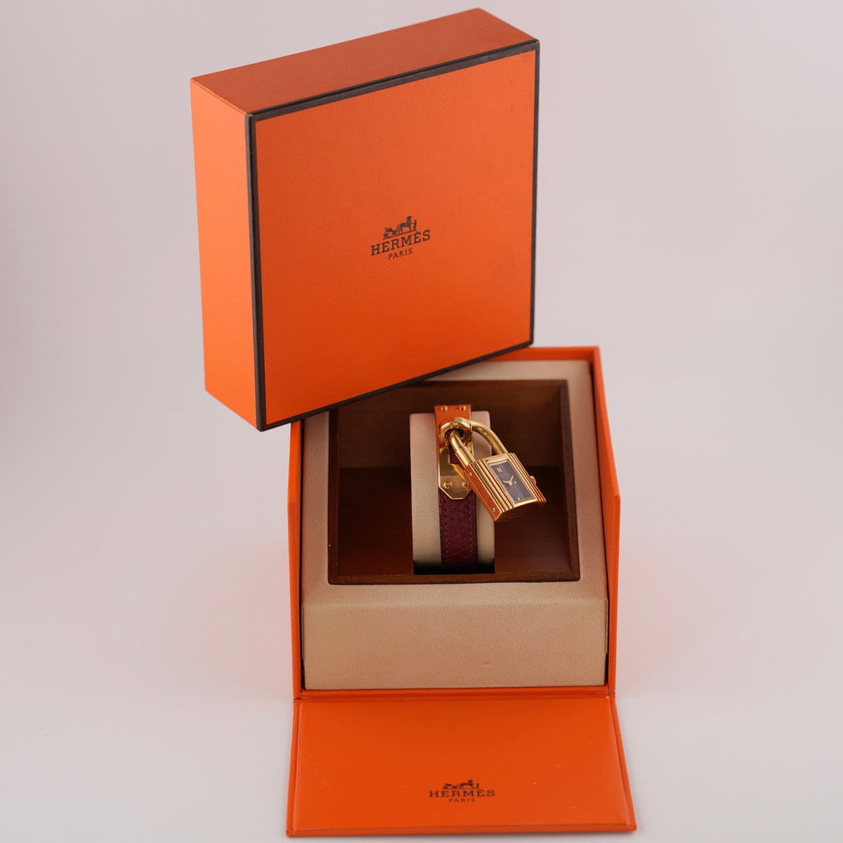 Hermes Paris Kelly Lock Watch - Burgundy