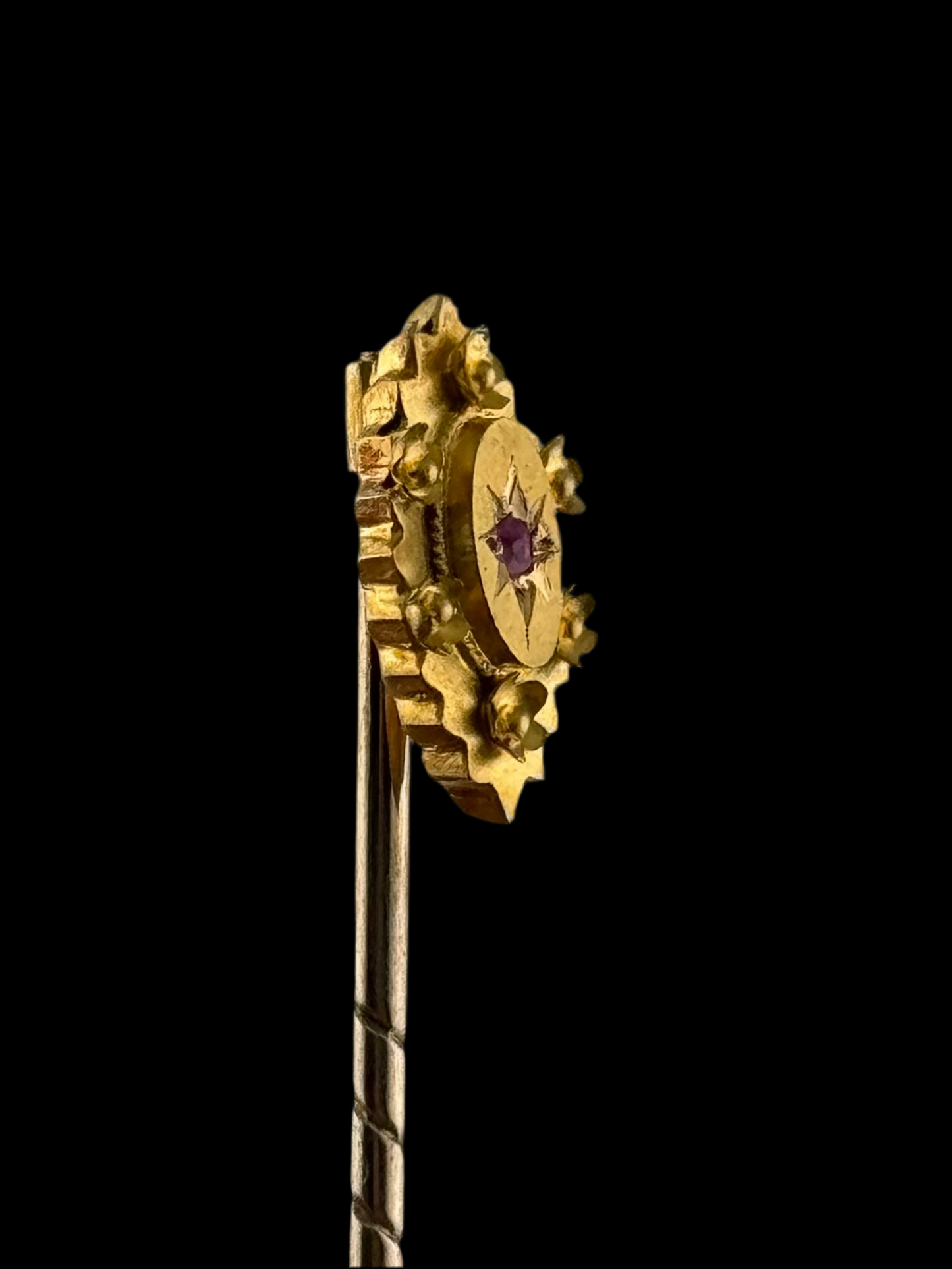 15ct Gold Ruby Antique Stick Pin - Early 1900s