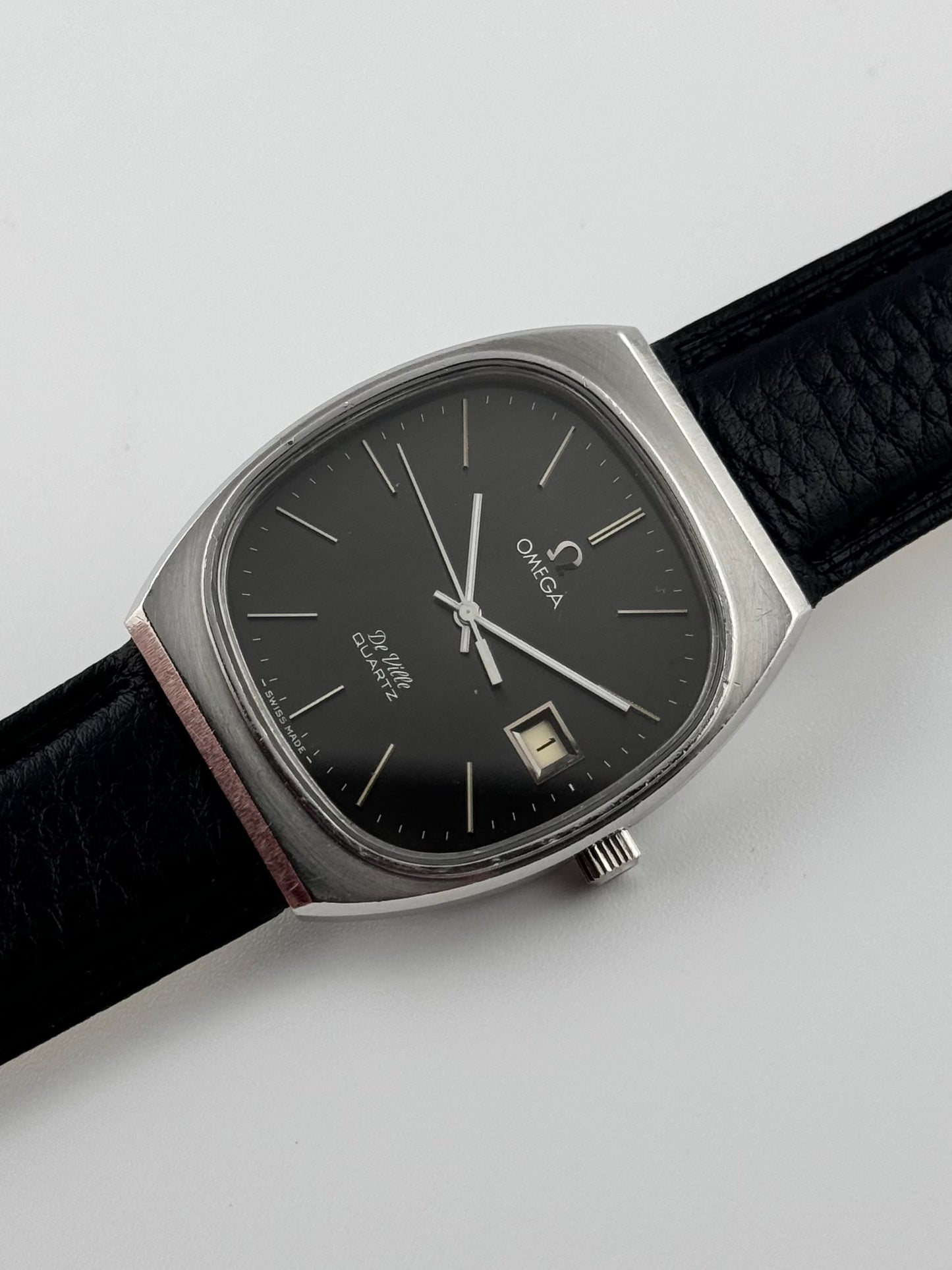 Omega De Ville Tank Quartz Date - Dark Steel Brushed Dial - 192.0035