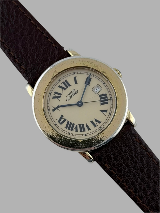 Cartier Must De Quartz Ronde Date 1800-1 - Champagne Dial
