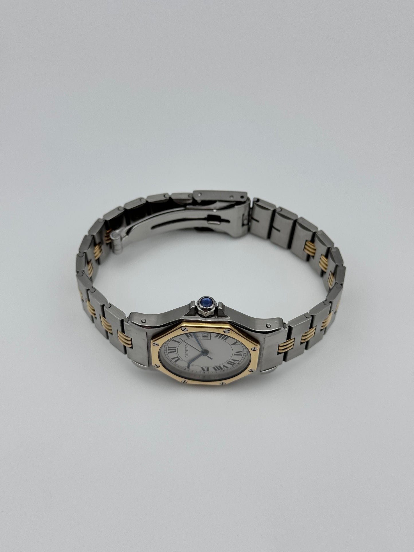 Cartier Santos Octagon Automatic Date 2966 - Special edition Gordon Bracelet - Original Box