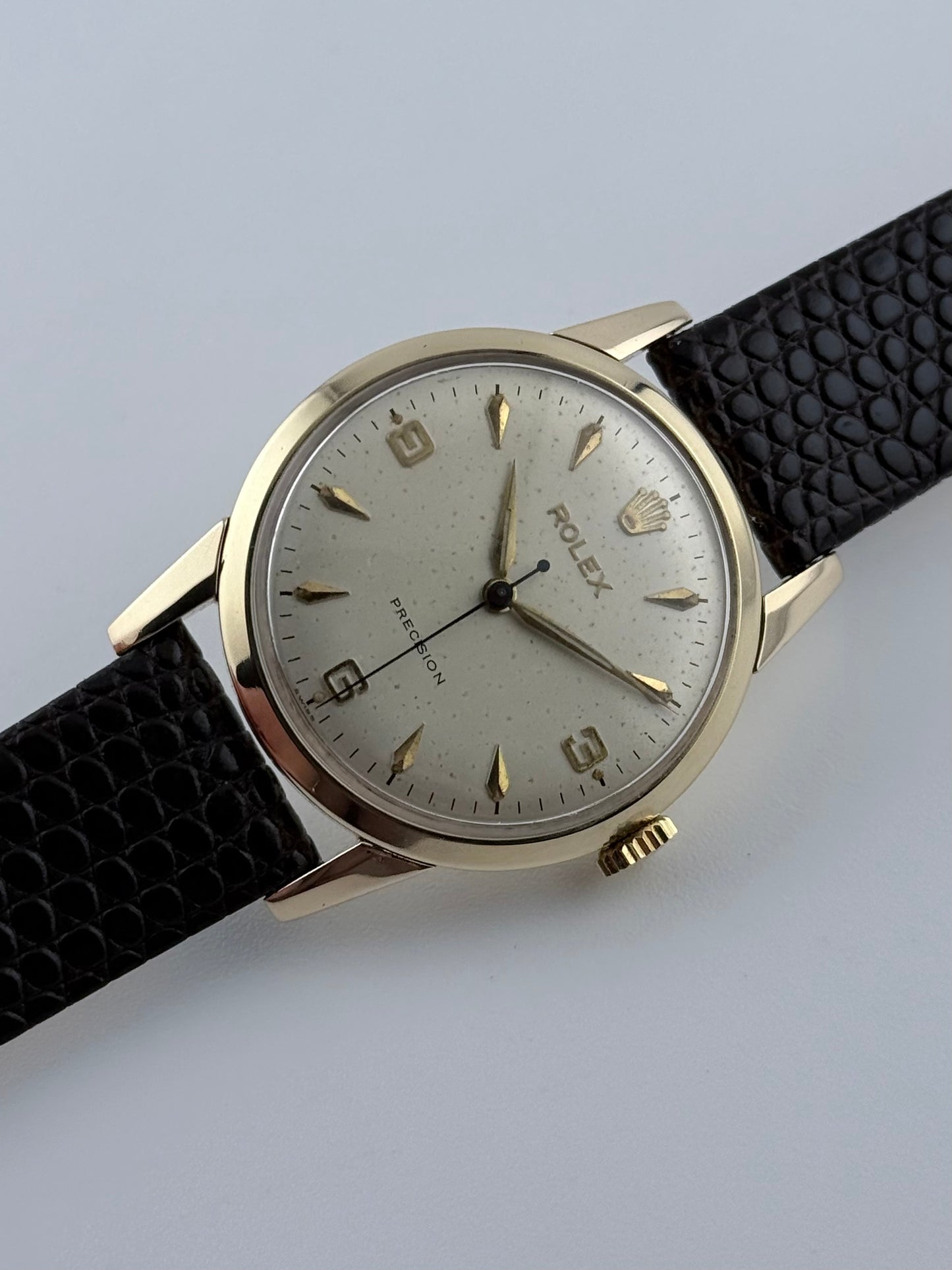 Rolex Precision Manual Wind 9ct Gold - Rare Explorer Dial