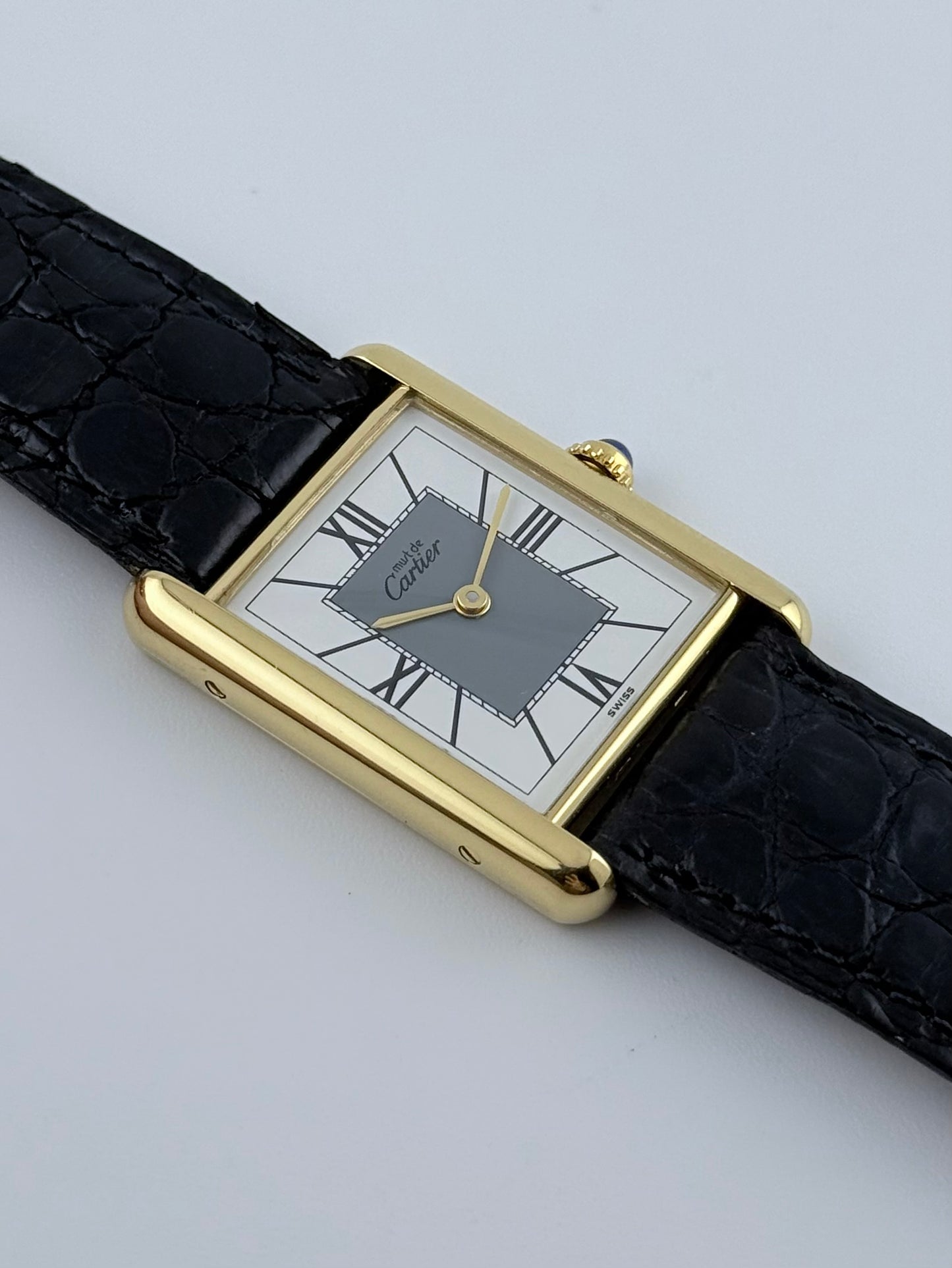 Cartier Tank Must De Tank Vermeil - Grey Art Deco Dial 590005 - Box and Papers
