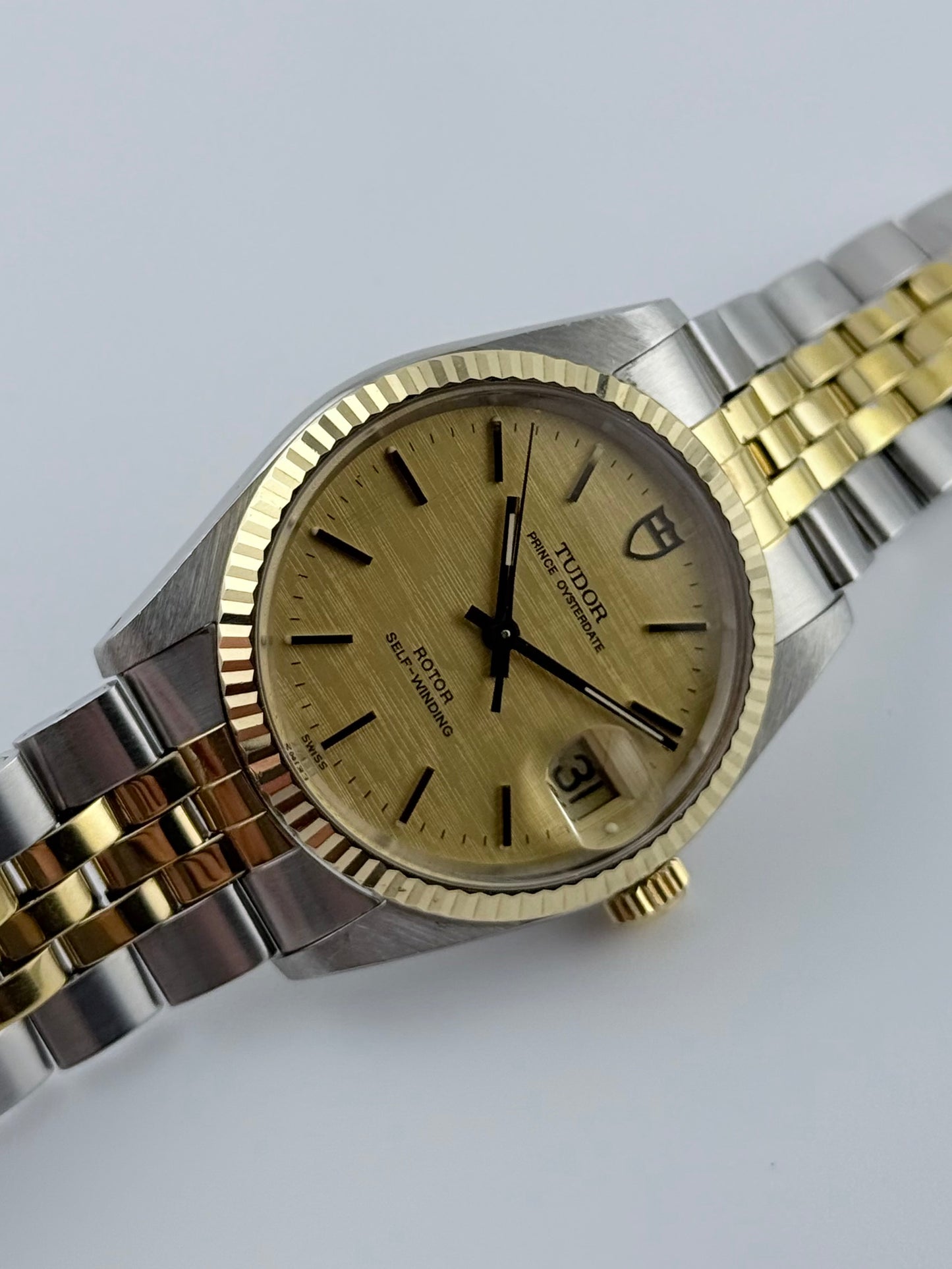 Tudor Prince Oysterdate 74033 Two-Tone - Rare Linen Dial