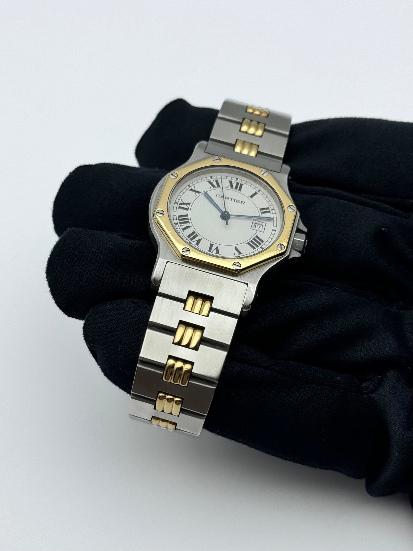 Cartier Santos Octagon Automatic Date 2966 - Special edition Gordon Bracelet - Original Box