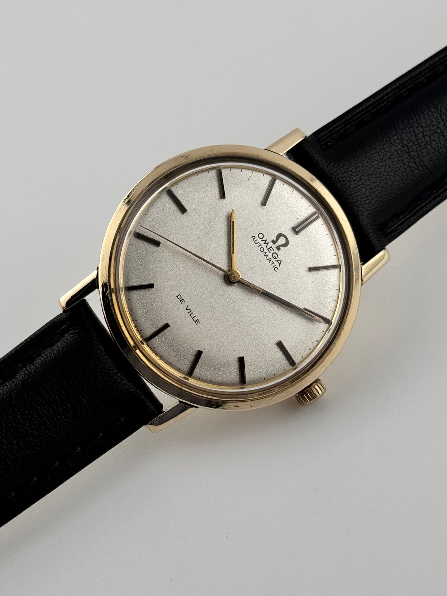 Omega De Ville Automatic Date 9ct Solid Gold - 166.5010 - Rare Frosted Dial