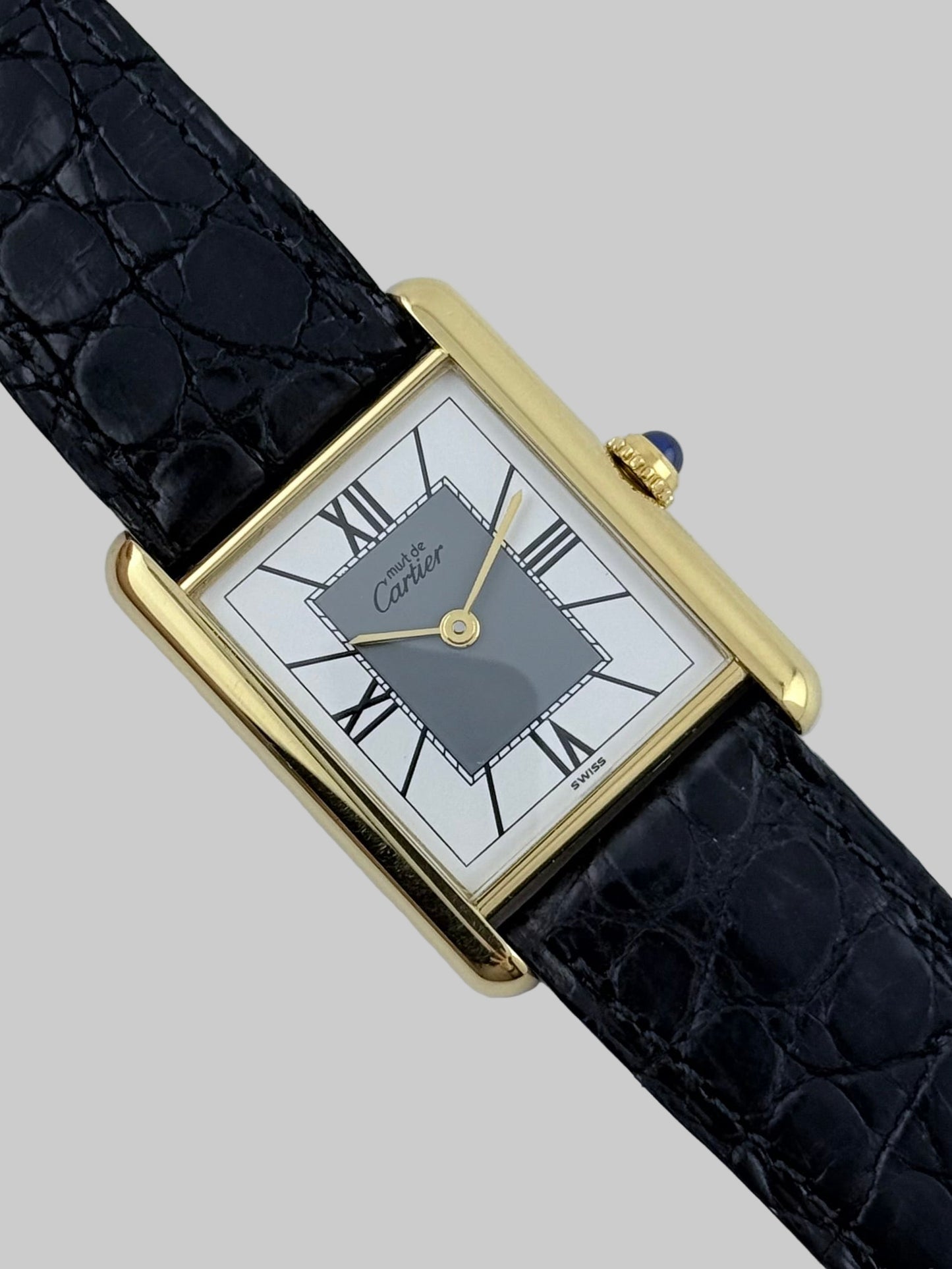 Cartier Tank Must De Tank Vermeil - Grey Art Deco Dial 590005 - Box and Papers
