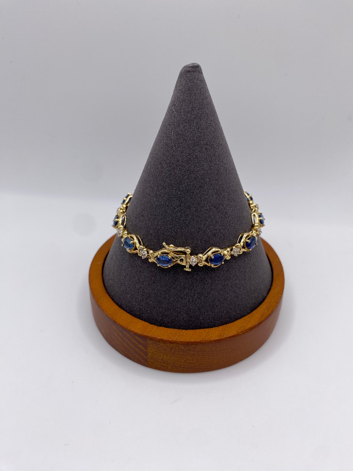 14ct Gold Bracelet with Sapphires and Diamonds - Gift Box
