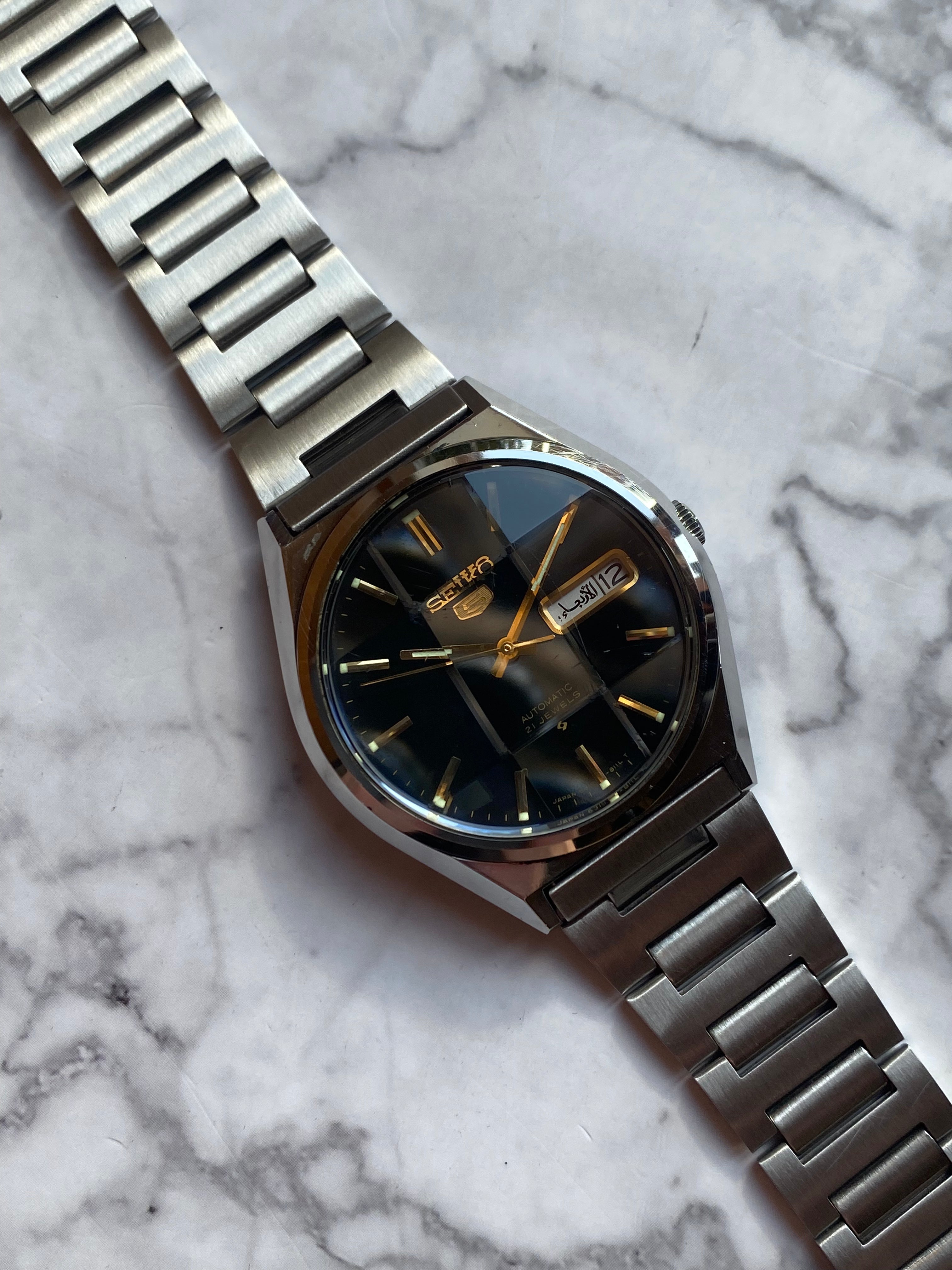 Seiko 5 automatic 21 jewels day date best sale