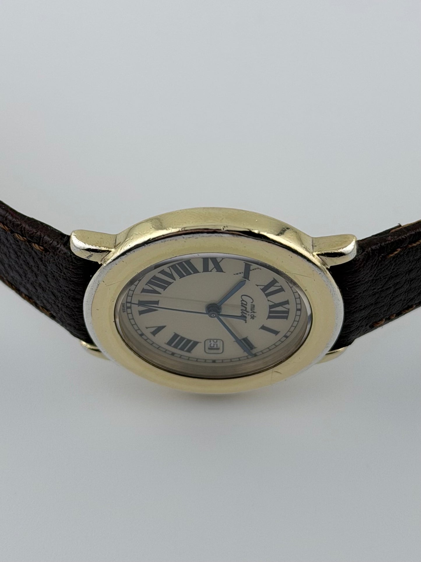 Cartier Must De Paris Ronde Quartz Date - 1800-1
