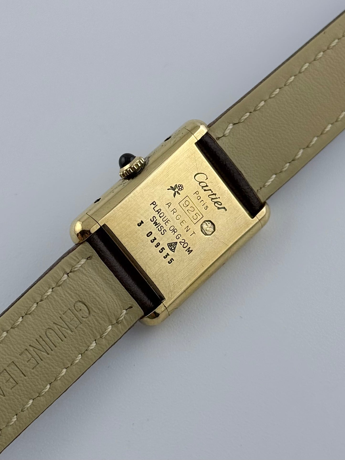 Cartier Must De Paris Tank Manual Wind - Burgundy Dial