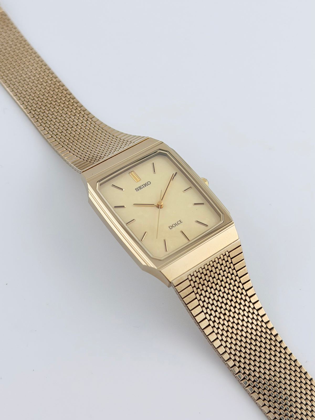 Seiko Dolce Exceline Tank Quartz Box and Tags! - 5E61-5AOO Near Mint!