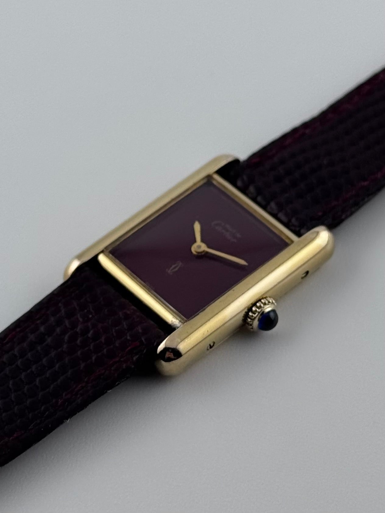 Cartier Must de Paris Tank Manual Wind - 3 - Burgundy Dial - Ladies