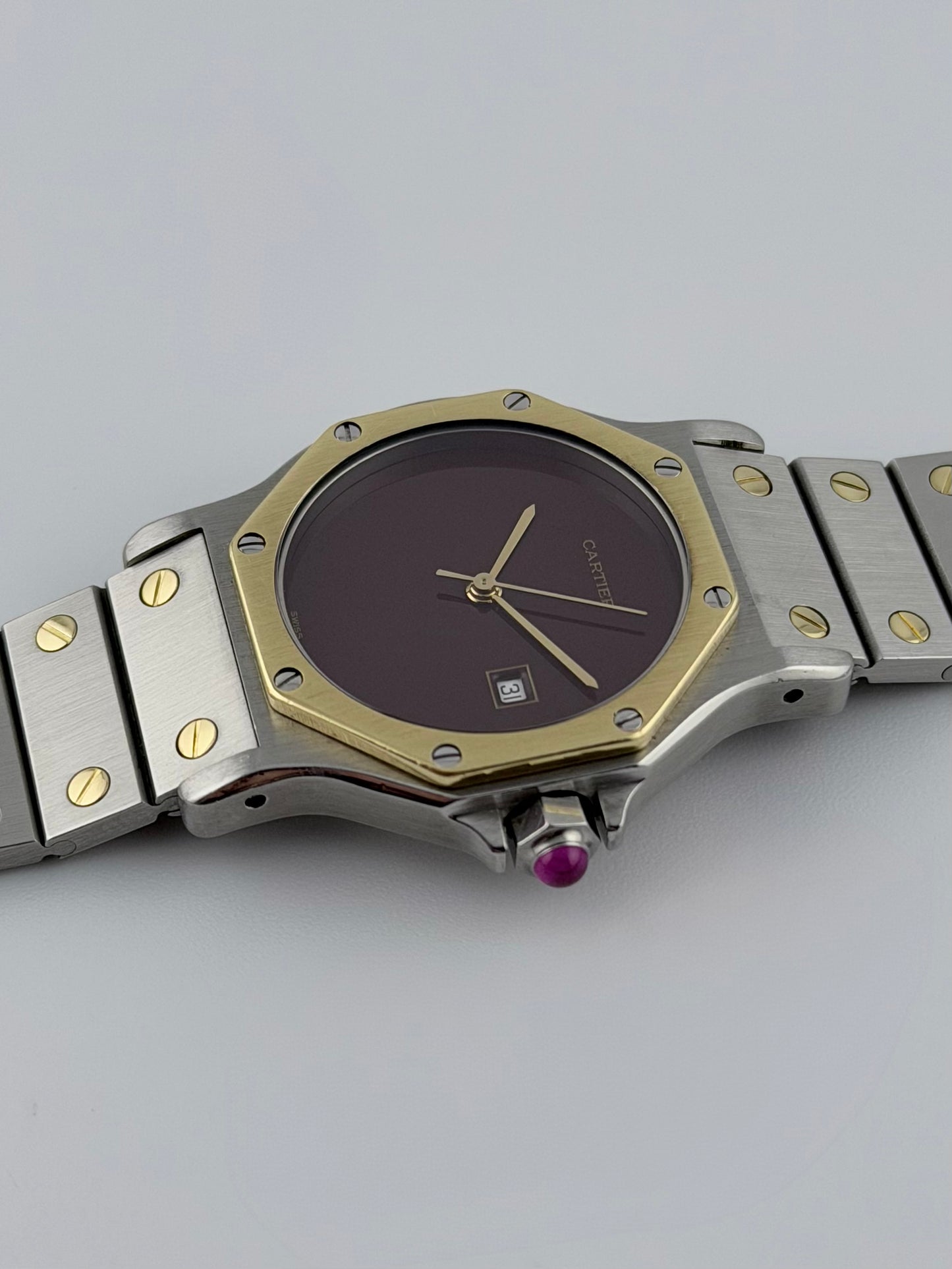 Cartier Santos Octagon Automatic Date - 2966 - RARE! - Box and Papers!