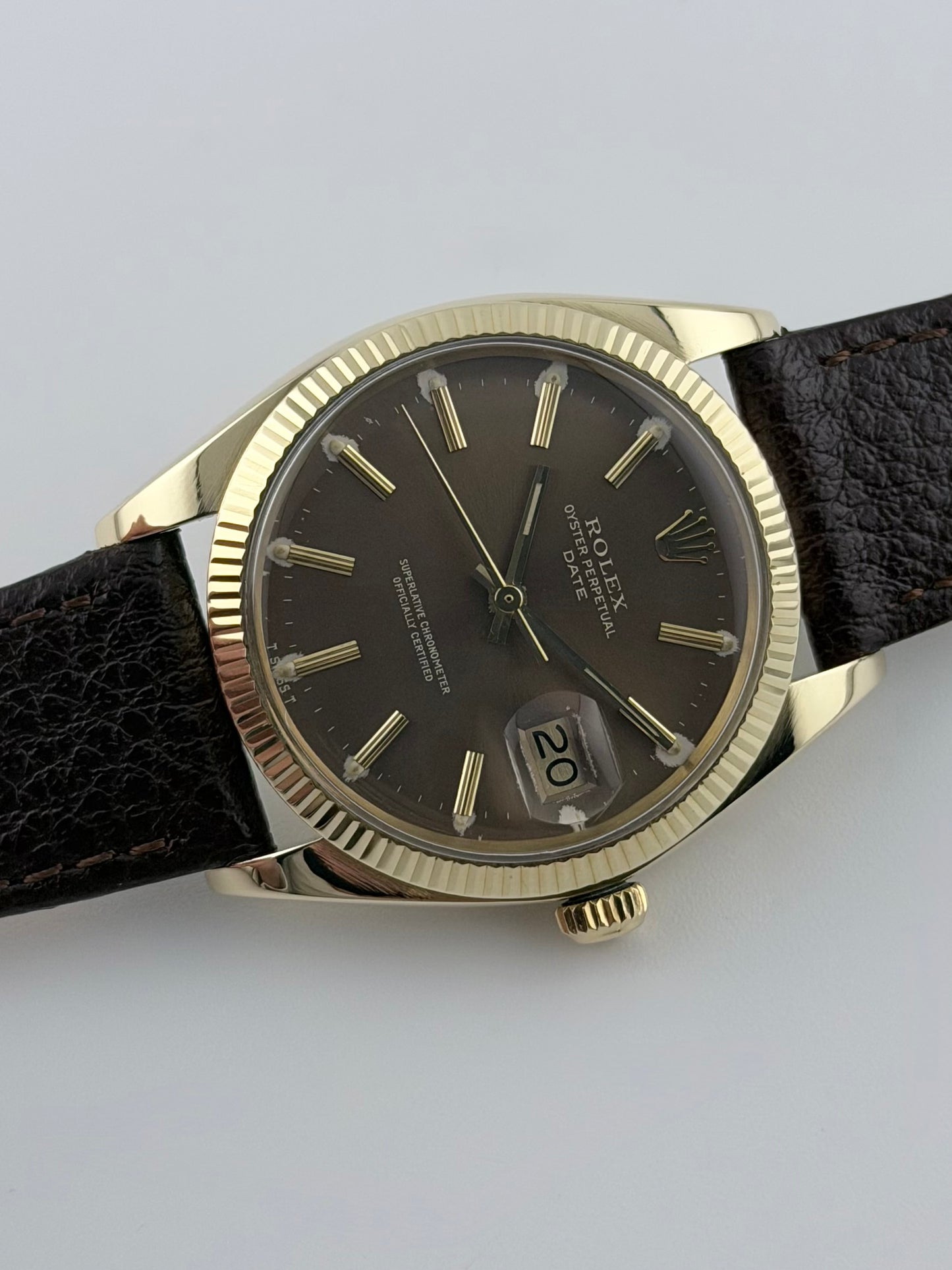 Rolex Oyster Perpetual Date Automatic - 1503 - Ultra Rare Havana Dial - Solid 14ct Gold